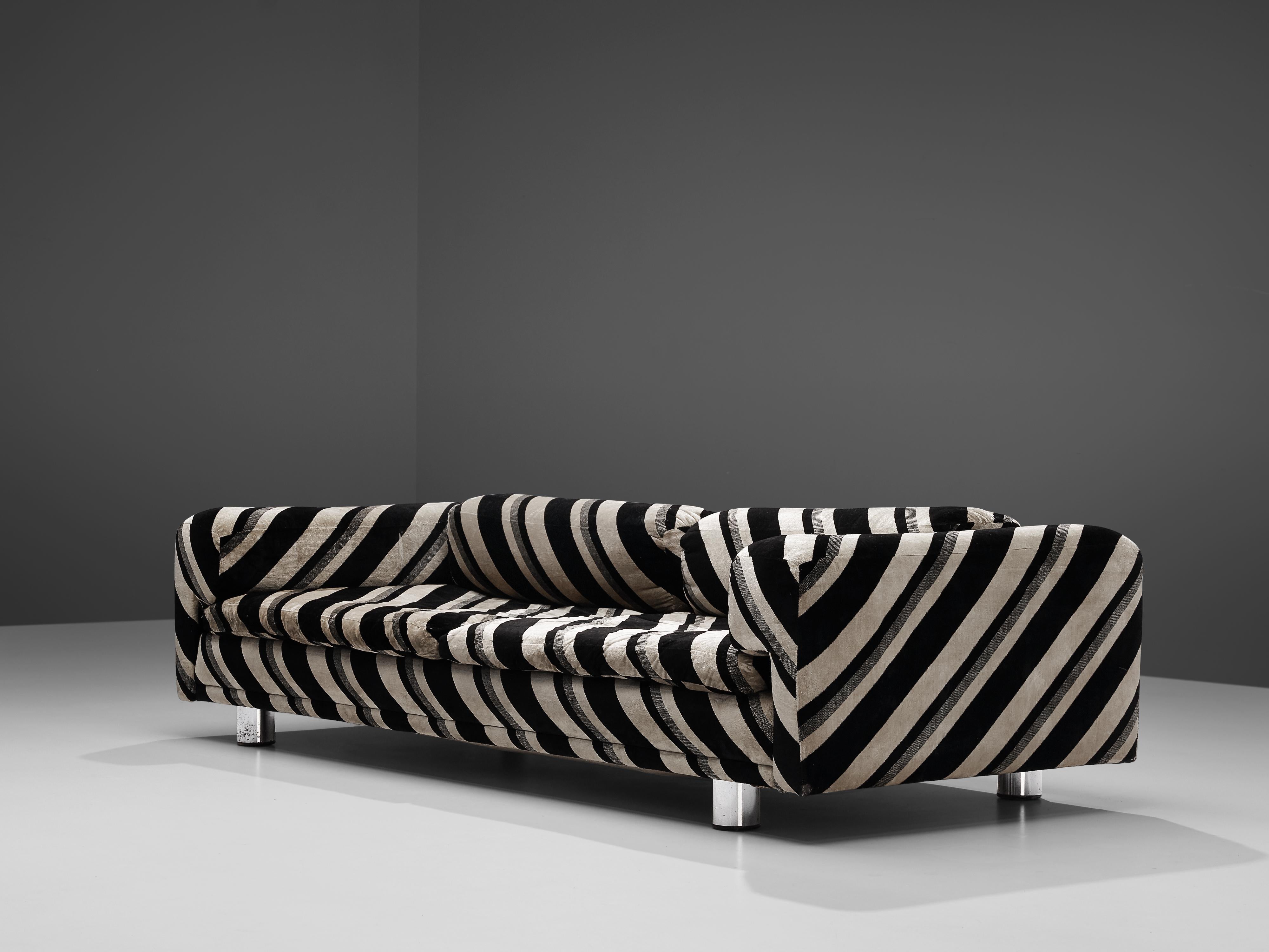 Mid-Century Modern Howard Keith Grand 'Diplomat' Sofa in Original Striped Fabric