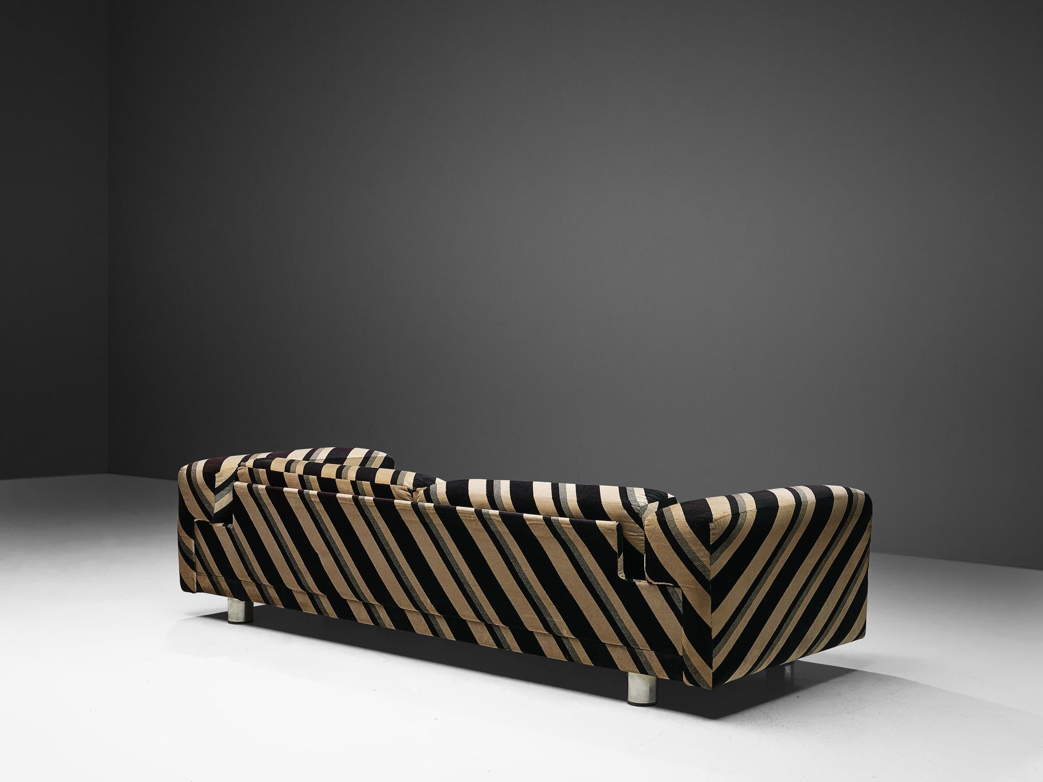 British Howard Keith Grand 'Diplomat' Sofa in Original Striped Upholstery
