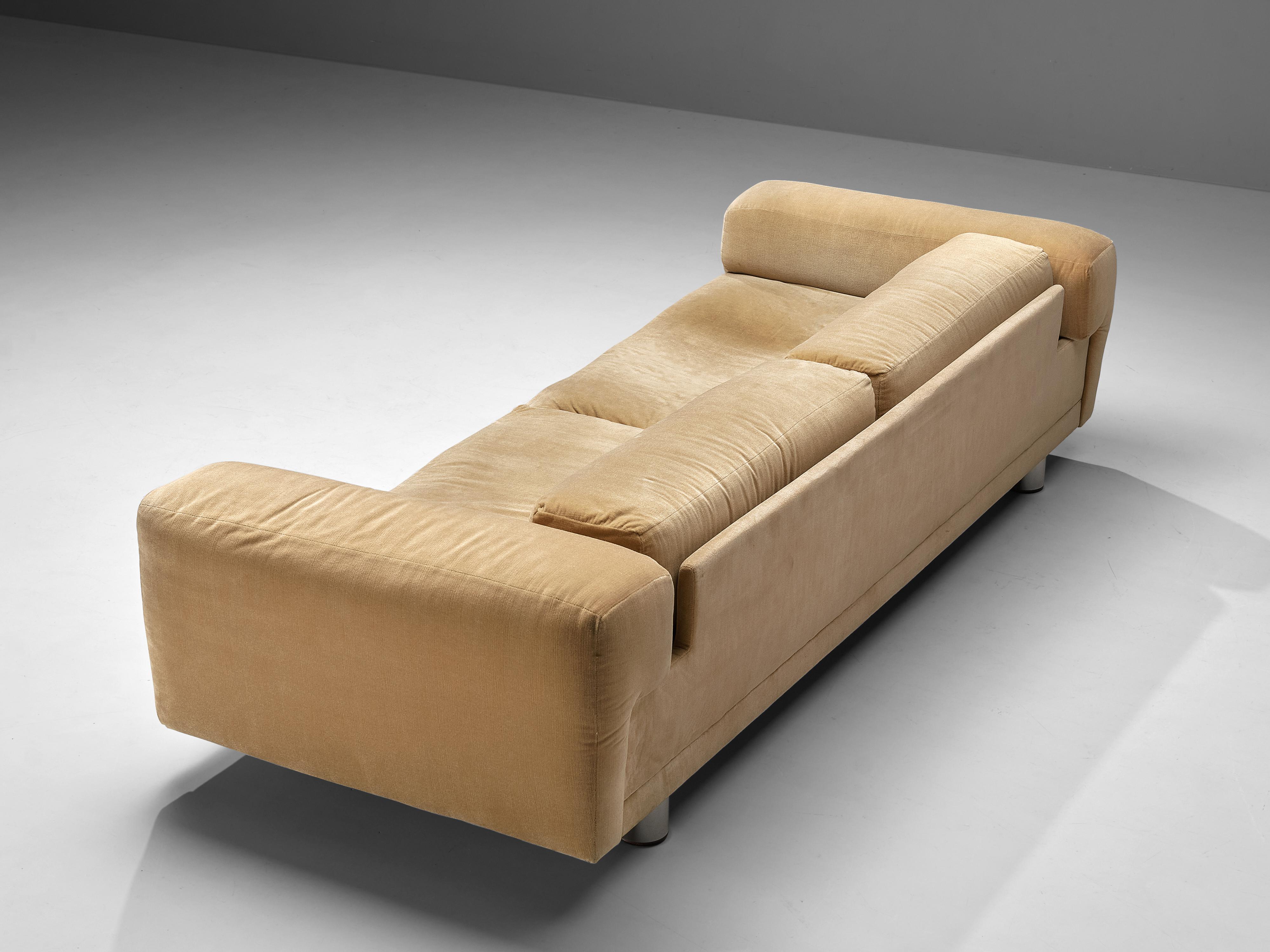 Metal Howard Keith Grand 'Diplomat' Sofa in Soft Yellow Upholstery