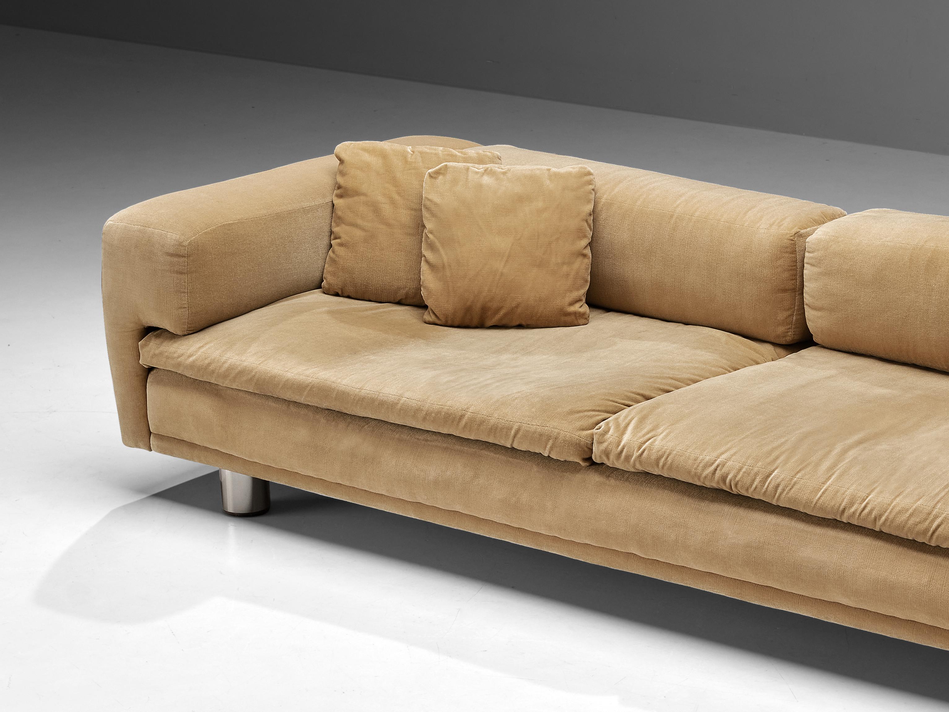British Howard Keith Grand 'Diplomat' Sofa in Soft Yellow Upholstery