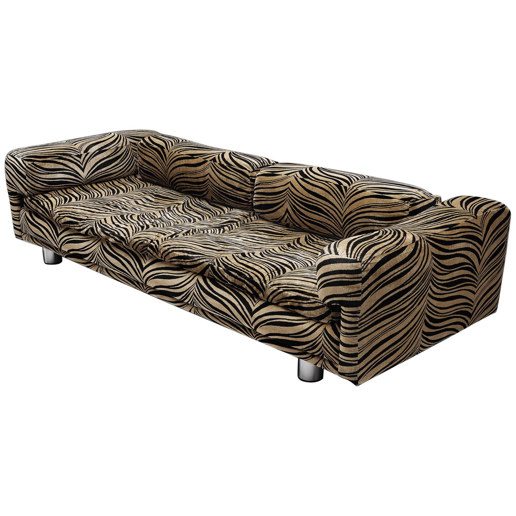 Howard Keith Grand 'Diplomat' Sofa in Zebra Patterned Upholstery