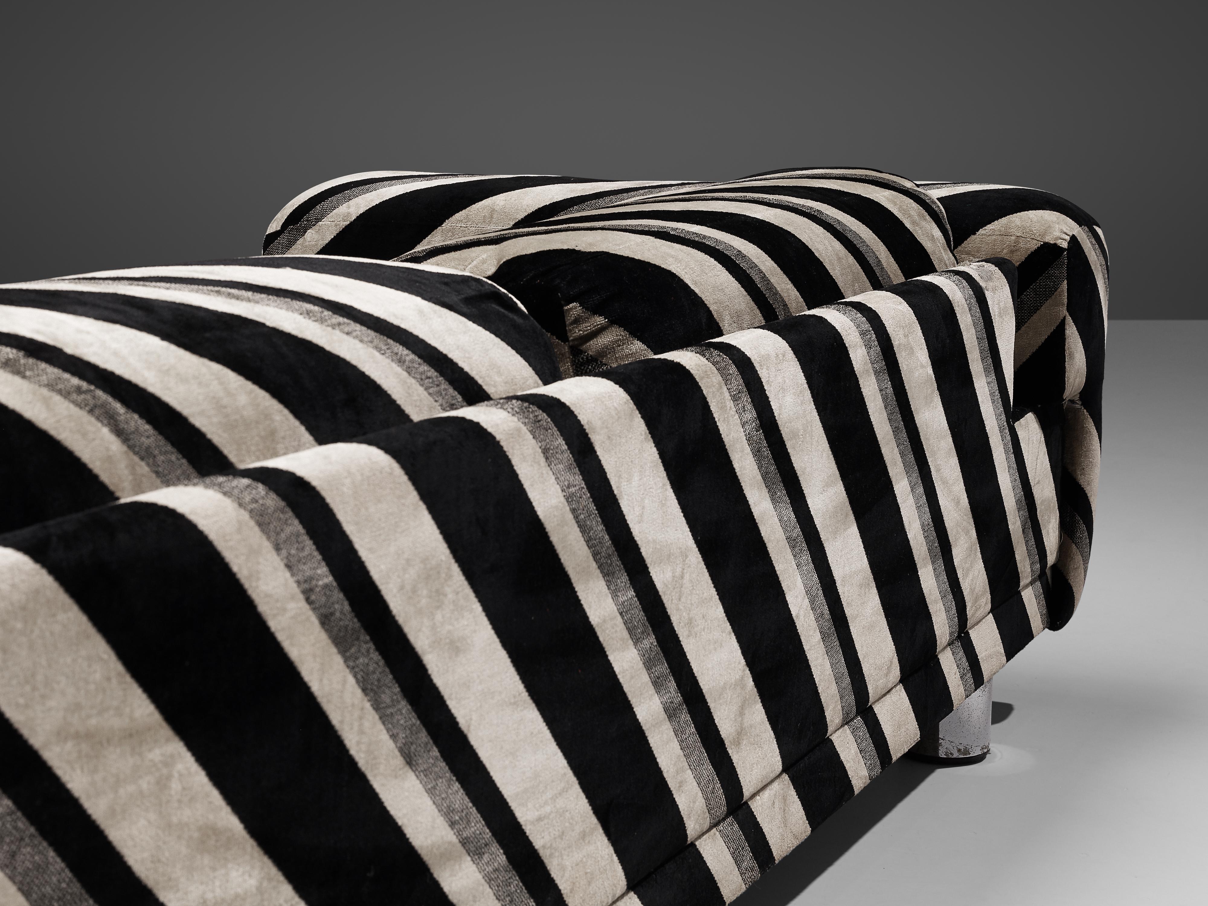 20th Century Howard Keith Grand 'Diplomat' Sofas in Striped Fabric