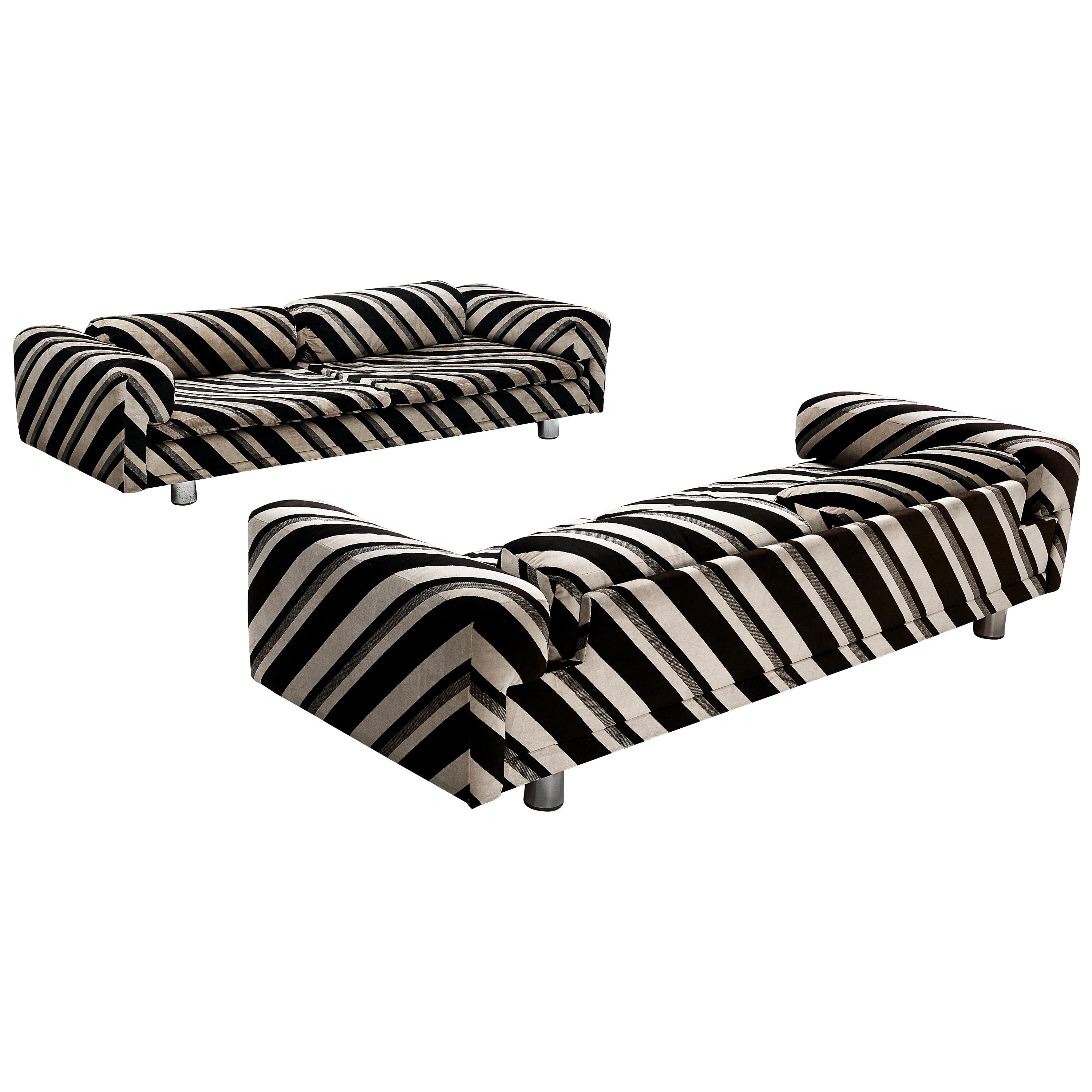 Howard Keith Grand 'Diplomat' Sofas in Striped Fabric