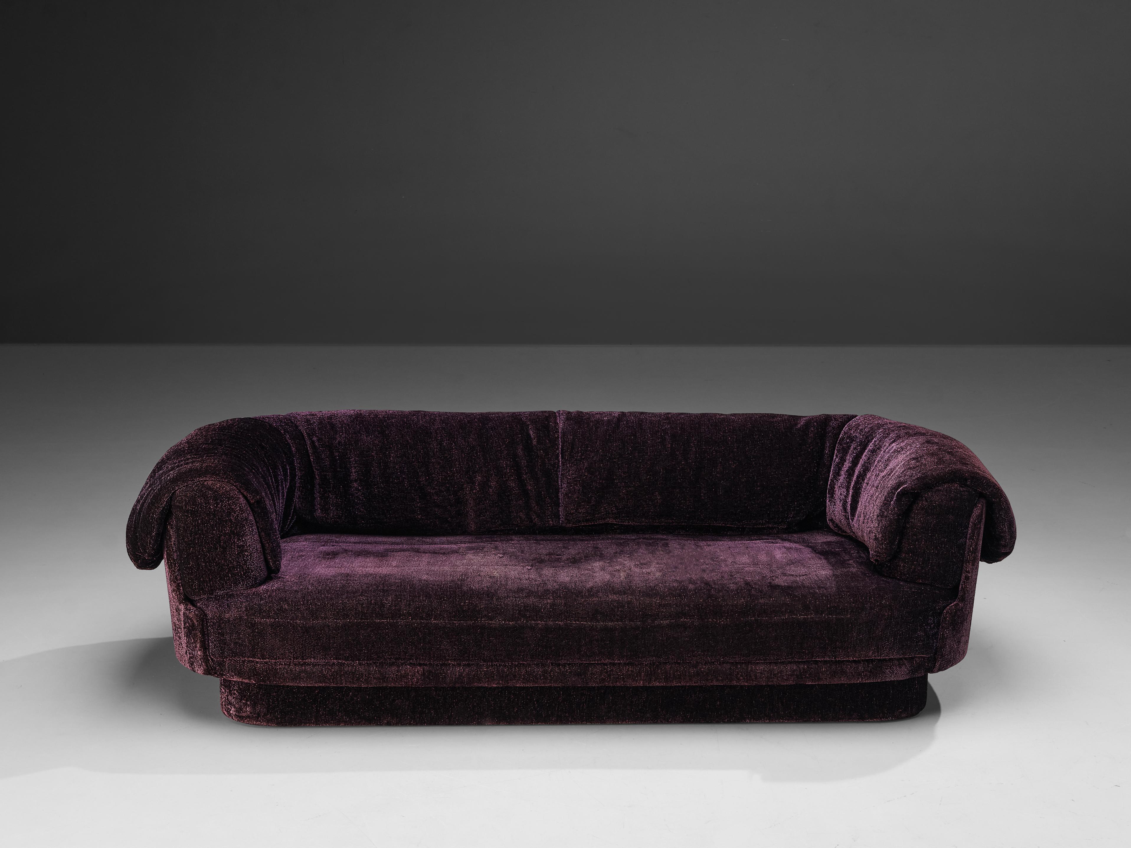 English Howard Keith Grand Sofa in Soft Purple Upholstery For Sale