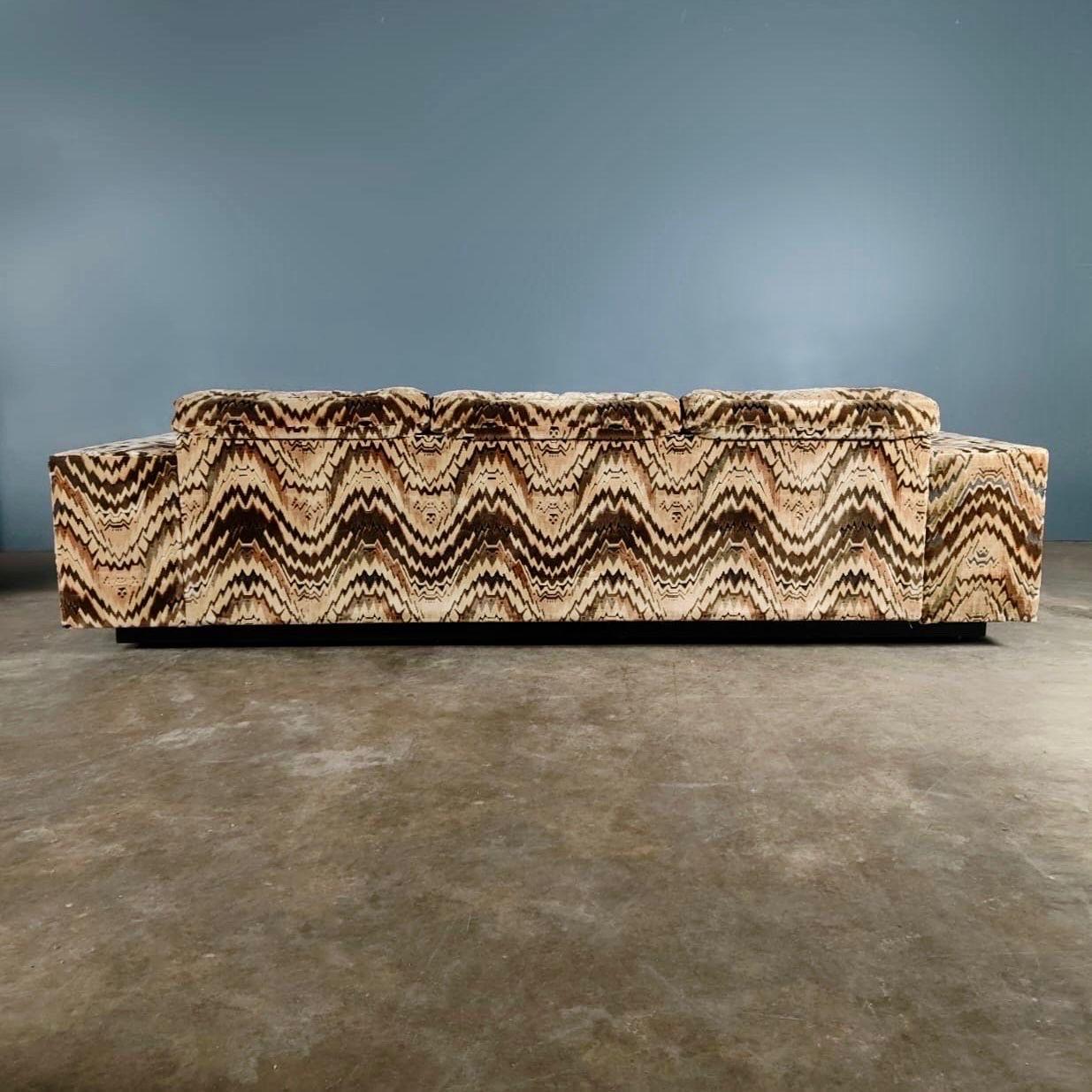 Woven Howard Keith Original Barbican Three Seater Sofa By HK London Mid Century