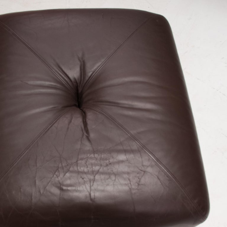 Howard Keith Vintage Brown Leather Sofa & Footstool 5