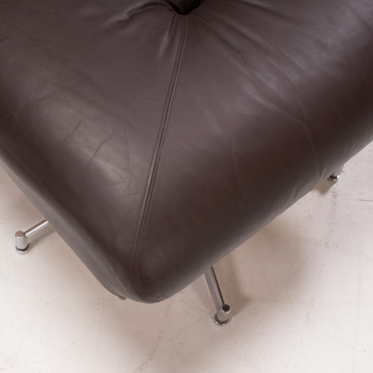Howard Keith Vintage Brown Leather Sofa & Footstool 6