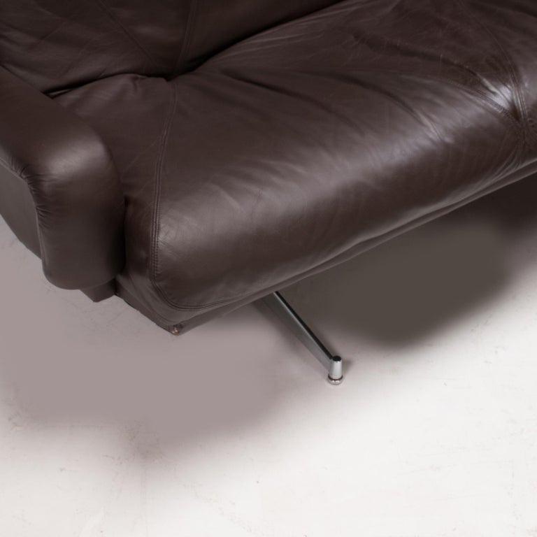 Howard Keith Vintage Brown Leather Sofa & Footstool 1