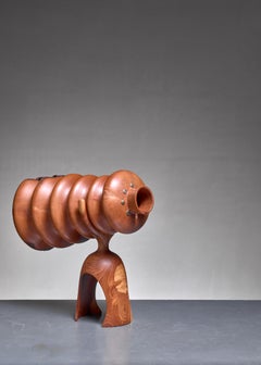 Howard Lewin pear burl wooden telescope sculpture