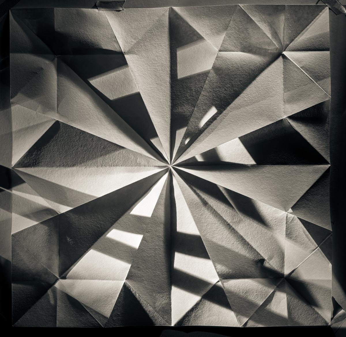 Howard Lewis Black and White Photograph -  Limited Edition Abstract Photograph Black and White - Origami Folds #20 