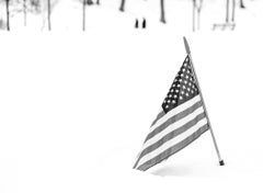 Photographie « American Winter » en noir et blanc, édition limitée 2021, patriotisme