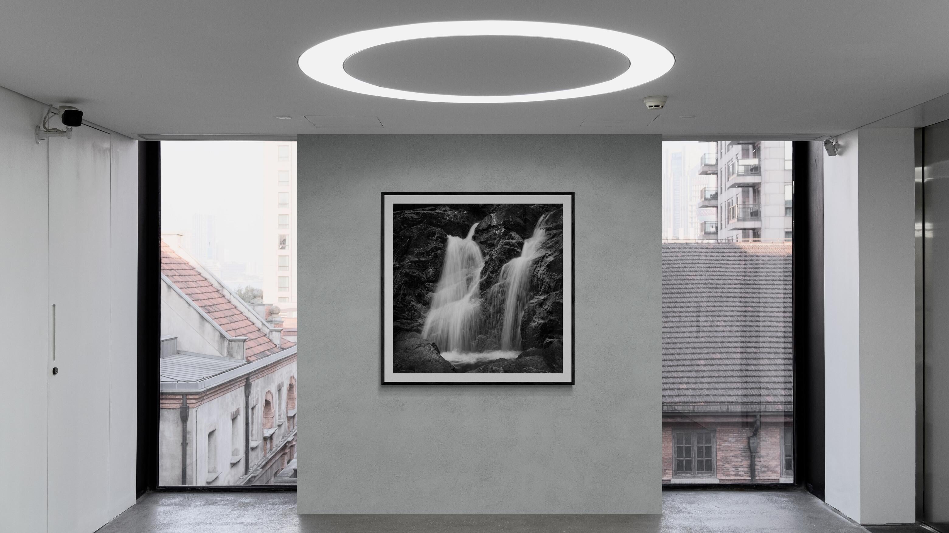 Limited Edition Black and White Landscape Photograph - Waterfall and Pool For Sale 1