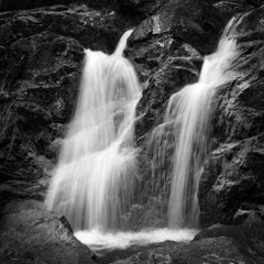 Black and White Nature Photograph - Waterfall and Pool