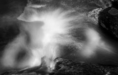 Black and White Photograph - Abstract, Nature, Water, Rock Splash 