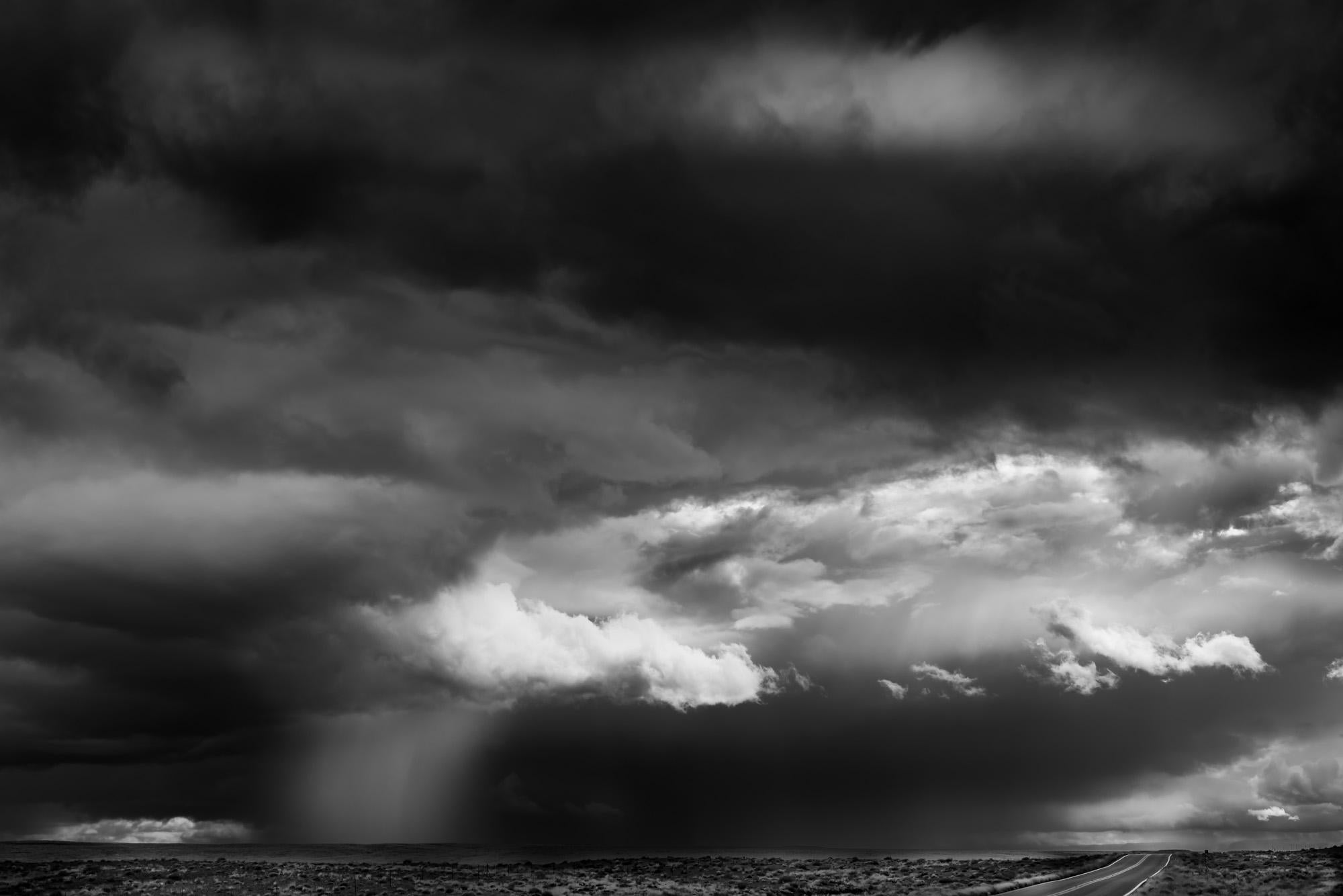 Howard Lewis Landscape Photograph -  Black and White Limited Edition Photograph, Storm Clouds West 2018