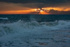 Vintage Color Photograph Seascape Sun Clouds Cape Cod - PTown