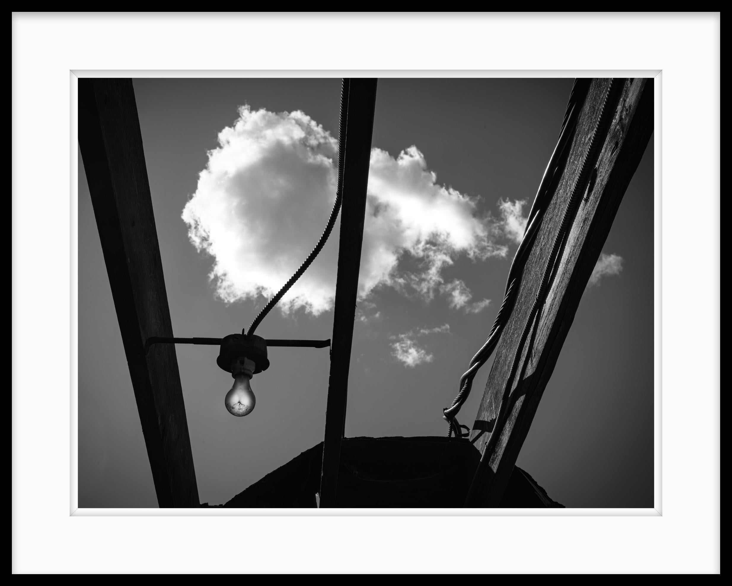 Limited Edition Black and White Photograph, Bulb and Cloud 2021 For Sale 1