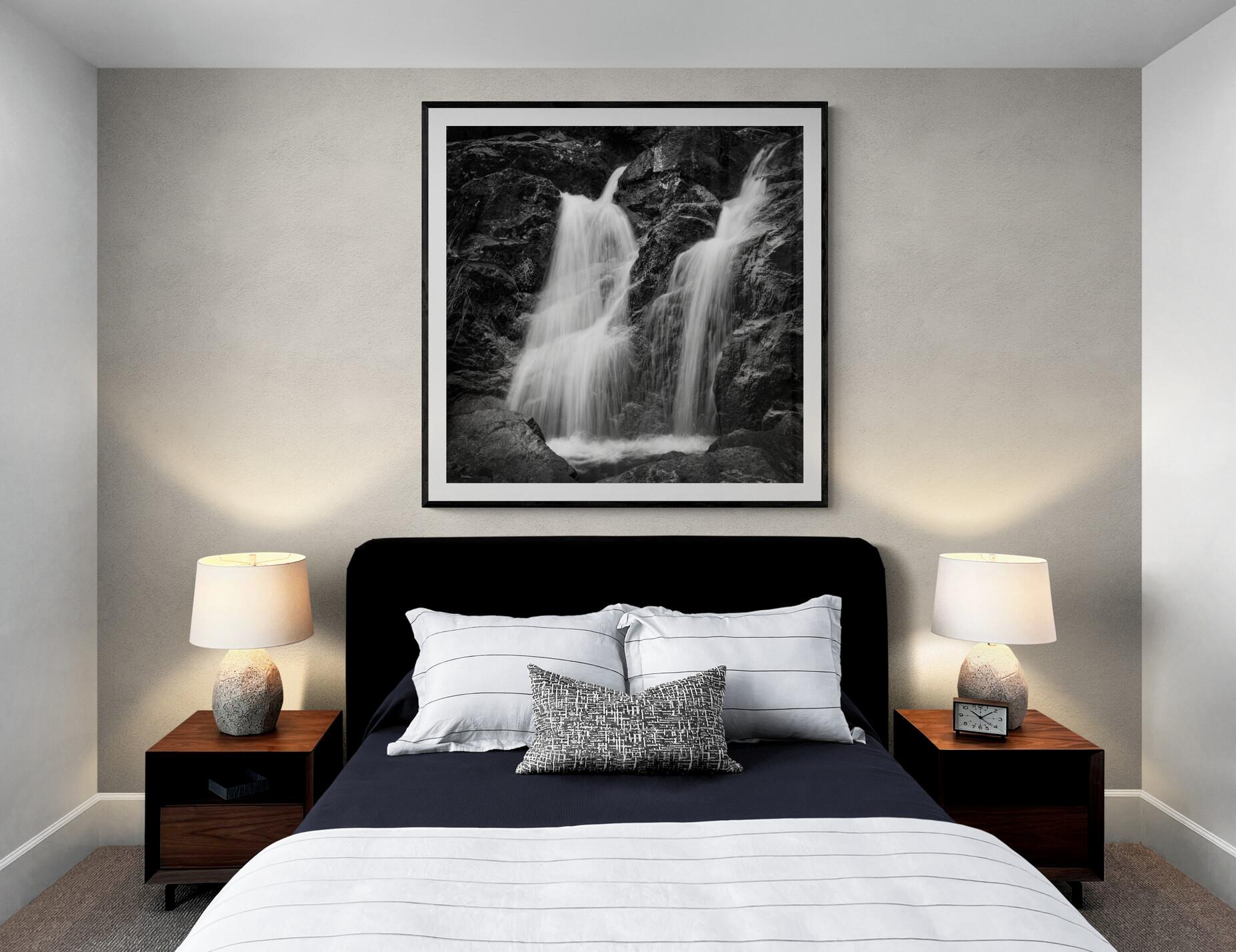 Limited Edition Black and White Landscape Photograph, Waterfall and Pool 20 x 24 For Sale 1