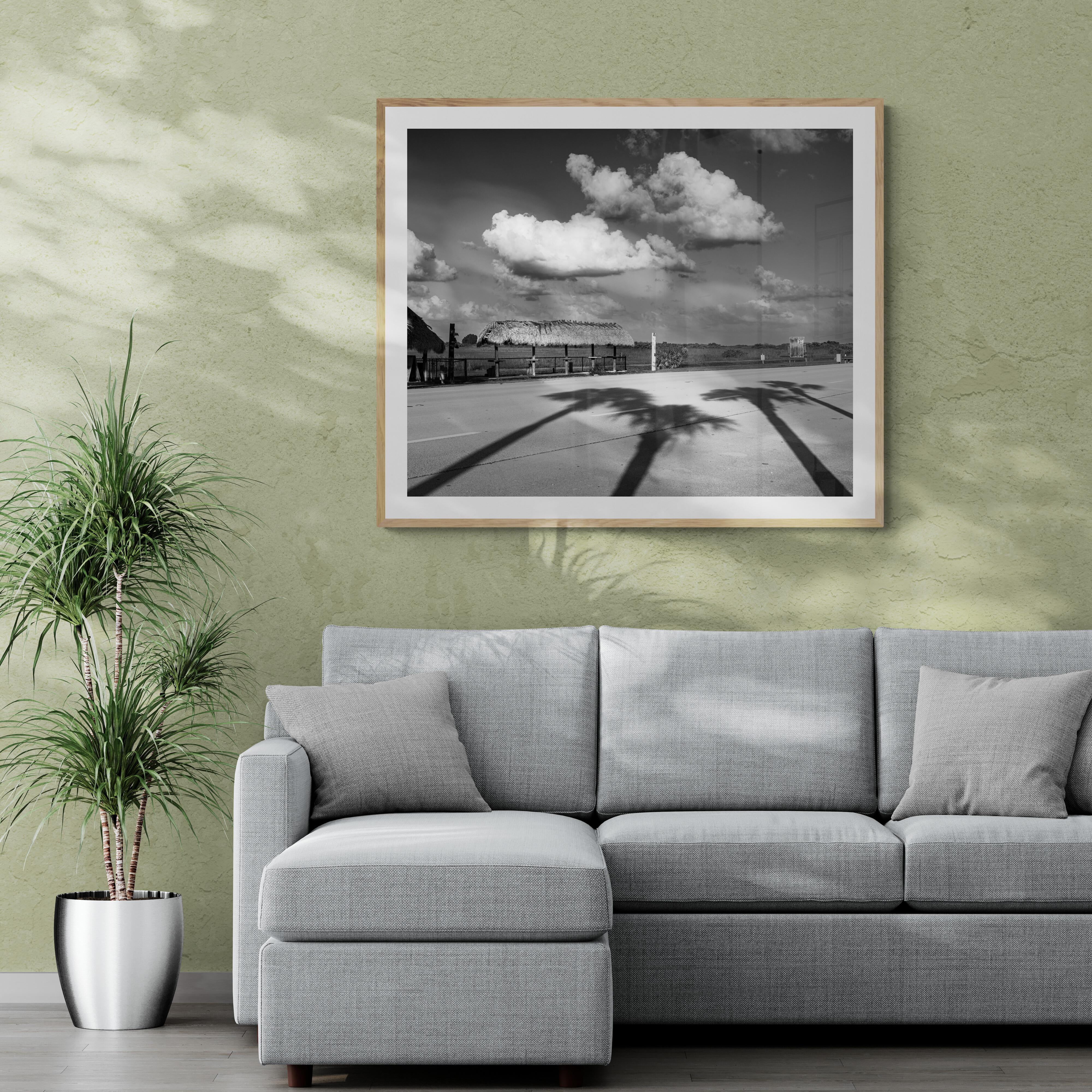  Schwarz-Weiß-Fotografie in limitierter Auflage – „ Highway Palms“ 30 x 40 im Angebot 1