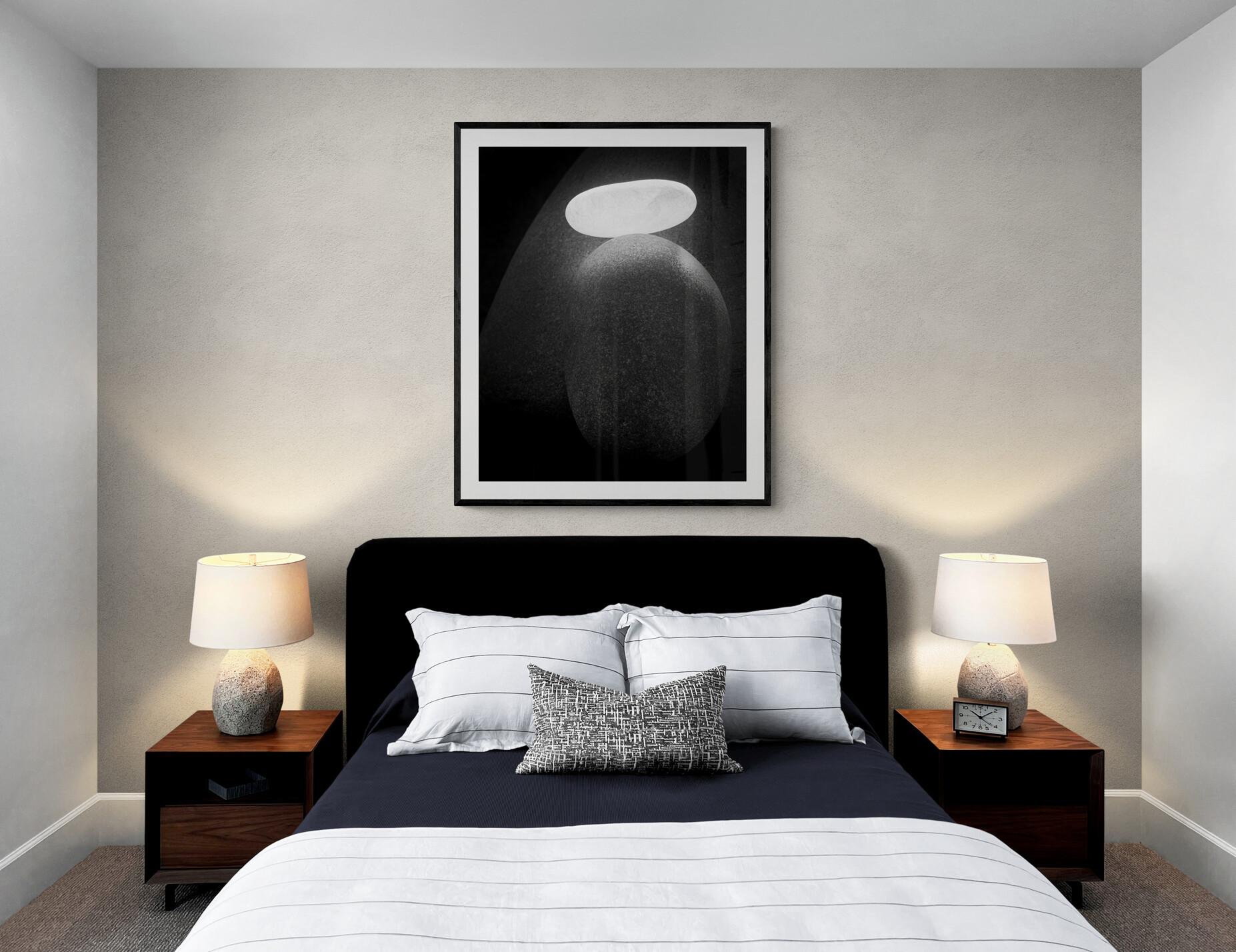  Photographie de nature morte en noir et blanc en édition limitée n° 3, pierres d'eau 20 x 24 en vente 3