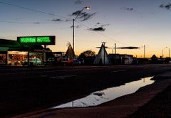 Limited Edition Color Photograph Rt. 66  Iconic Neon  "Wigwam Motel"