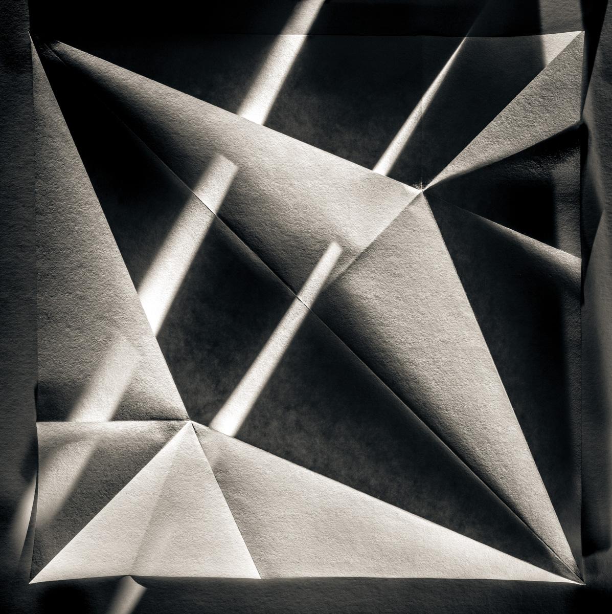 Limited Edition Black and White Photograph Origami Folds #18 

#18 from the Origami Folds series has been in several museum exhibitions including the James Michener Museum exhibit Light and Matter.

Astrophysicist Koryo Miura created the unfolding