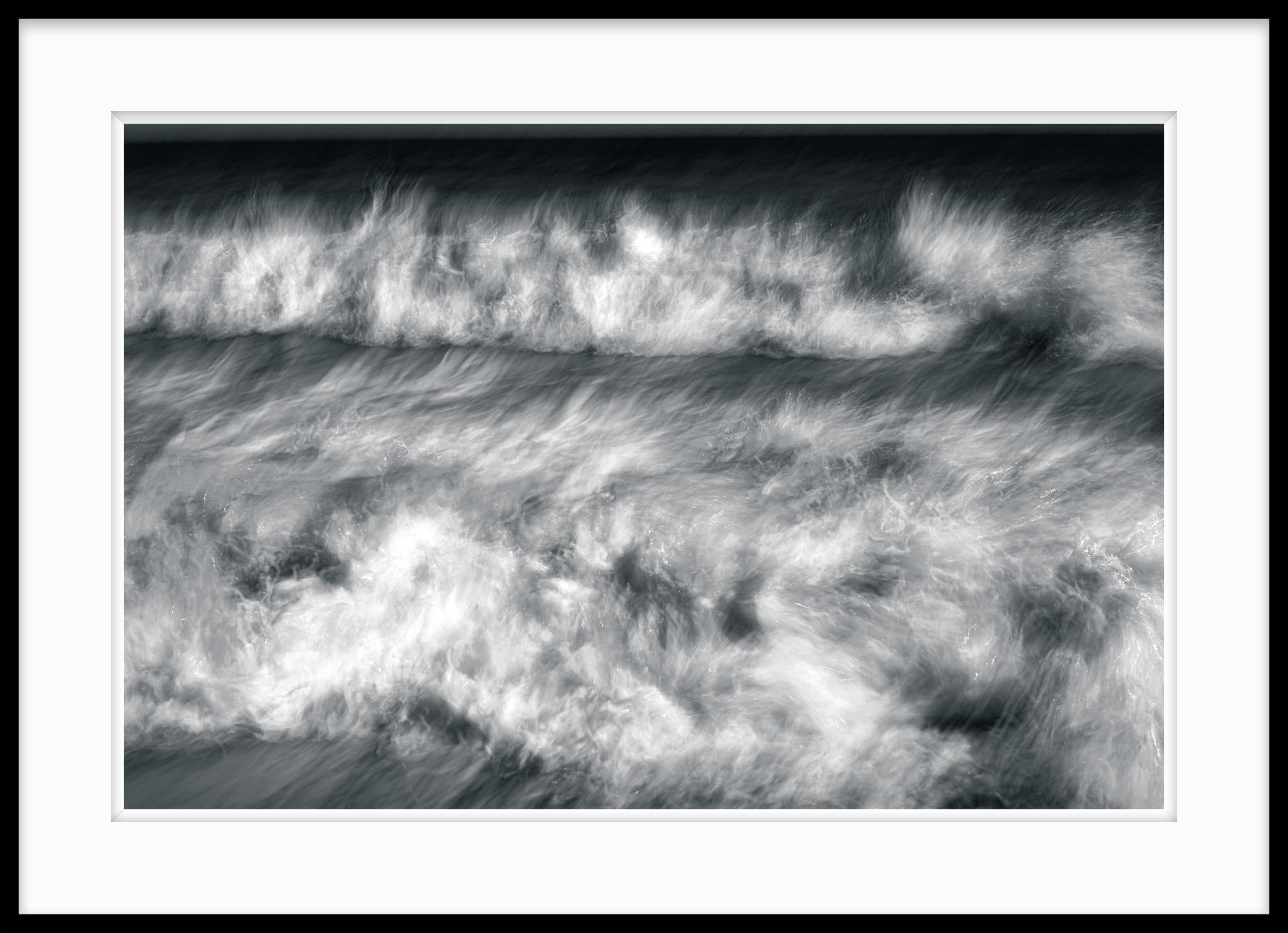 Waves - Ocean Ethereal Photograph Black and White #20 - Gray Black and White Photograph by Howard Lewis