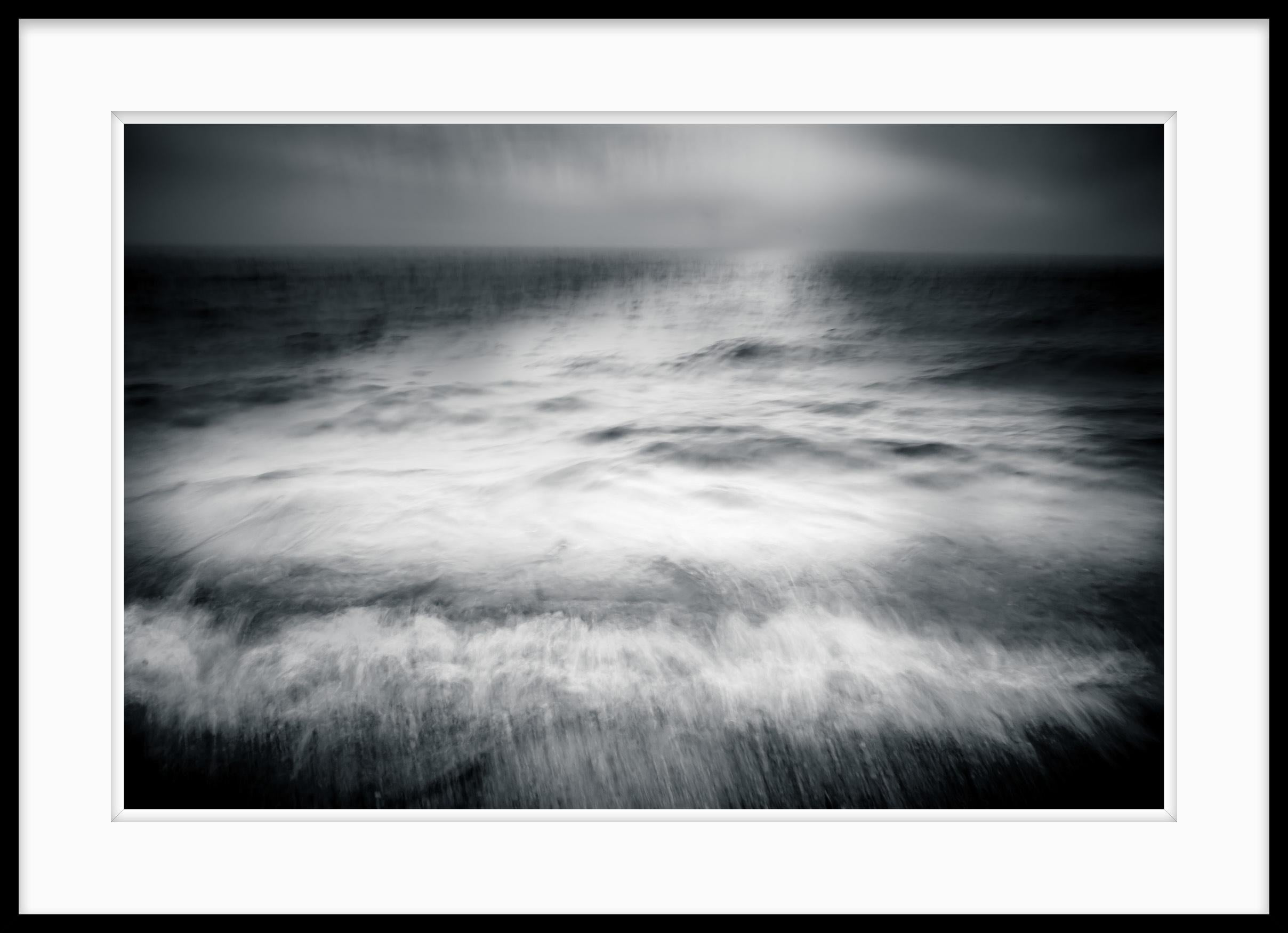 Waves - Ocean Ethereal Photograph Black and White #52 - Gray Black and White Photograph by Howard Lewis