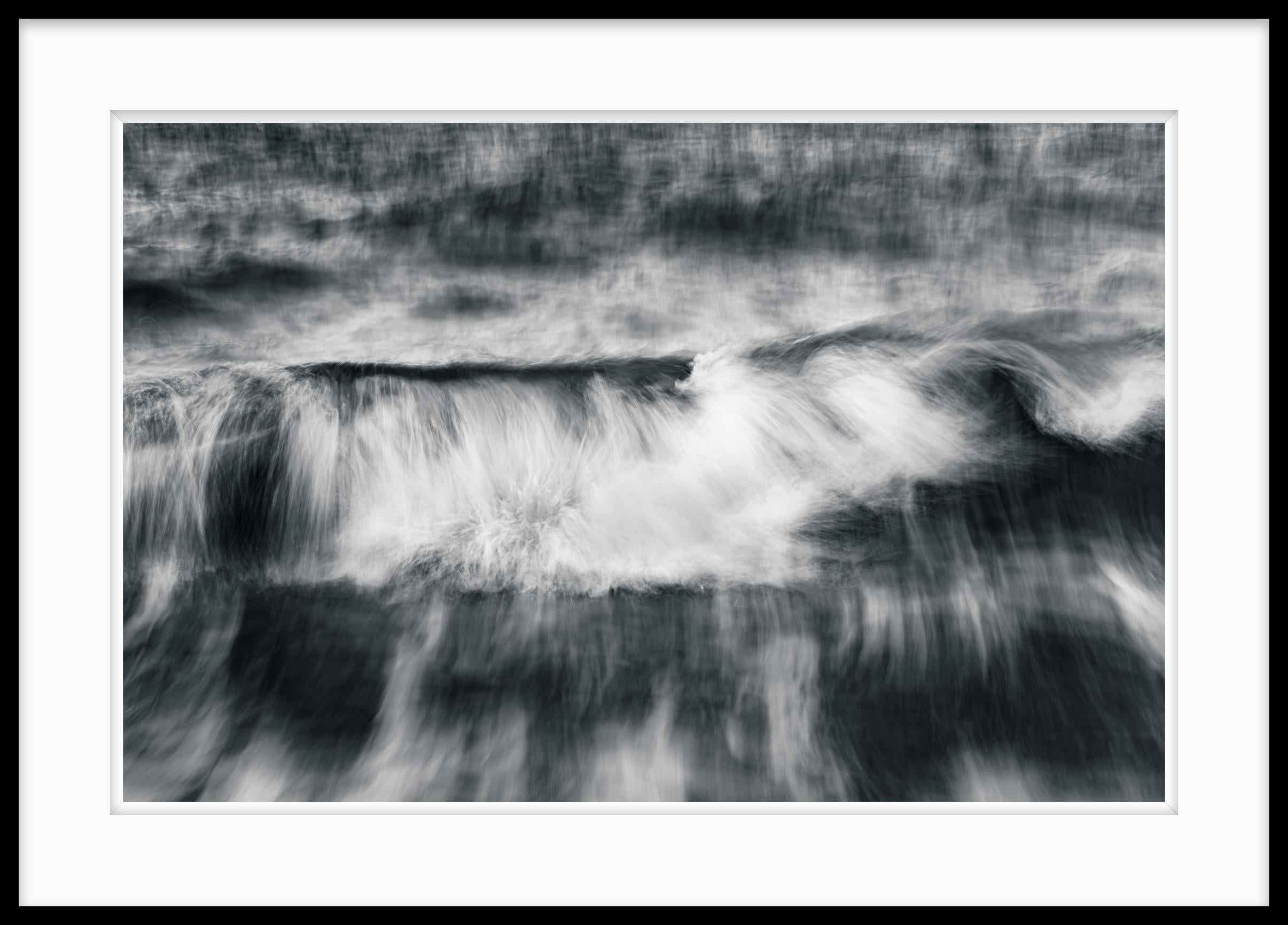 Waves - Ocean Ethereal Photograph Black and White #86 - Gray Landscape Photograph by Howard Lewis