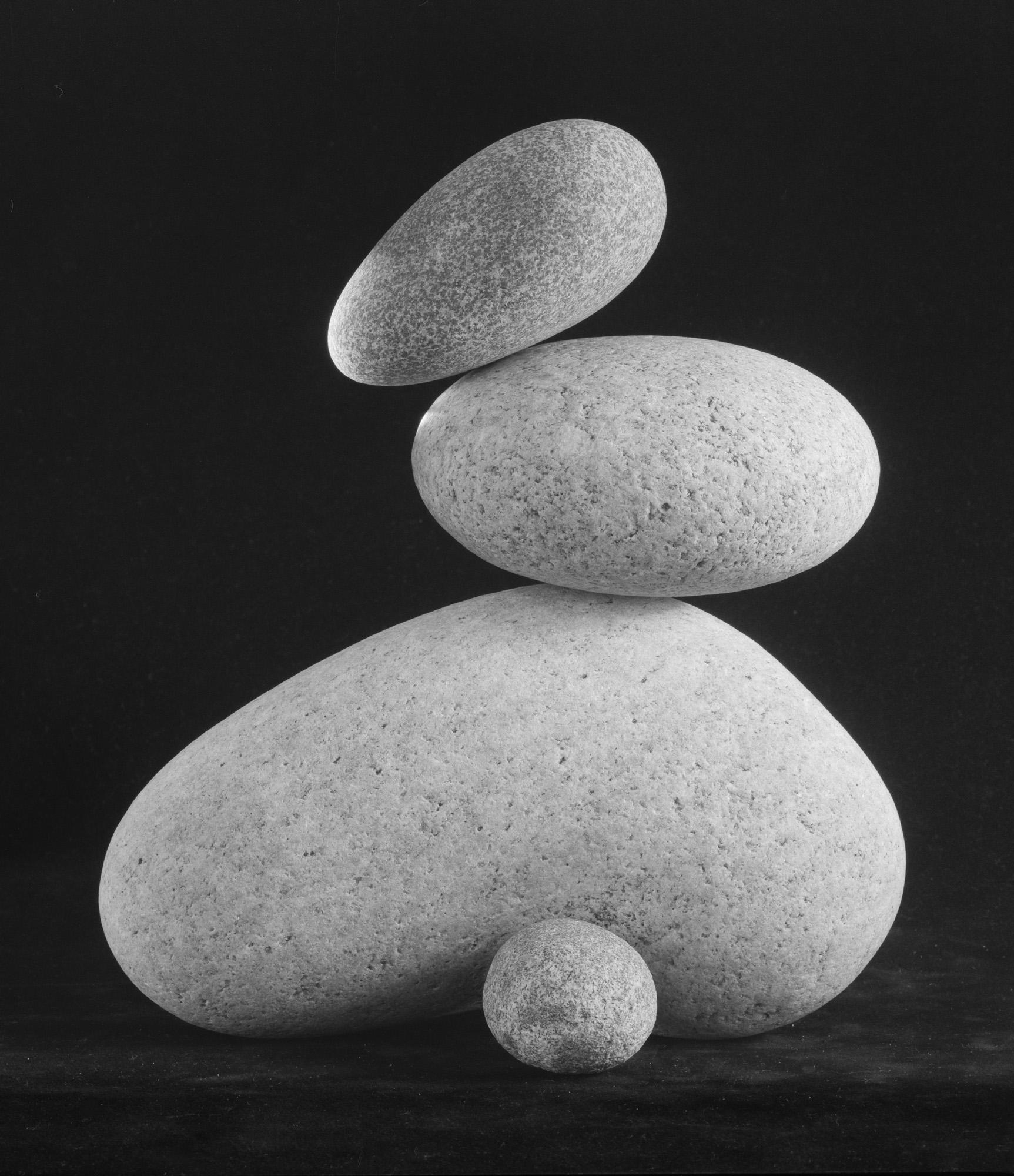 Limited Edition Black and White Still Life Photograph Water Stones #5