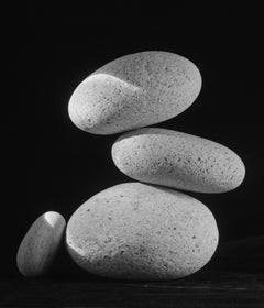  Zen - Calm Water-stones #15 Black and White Still Life Photography