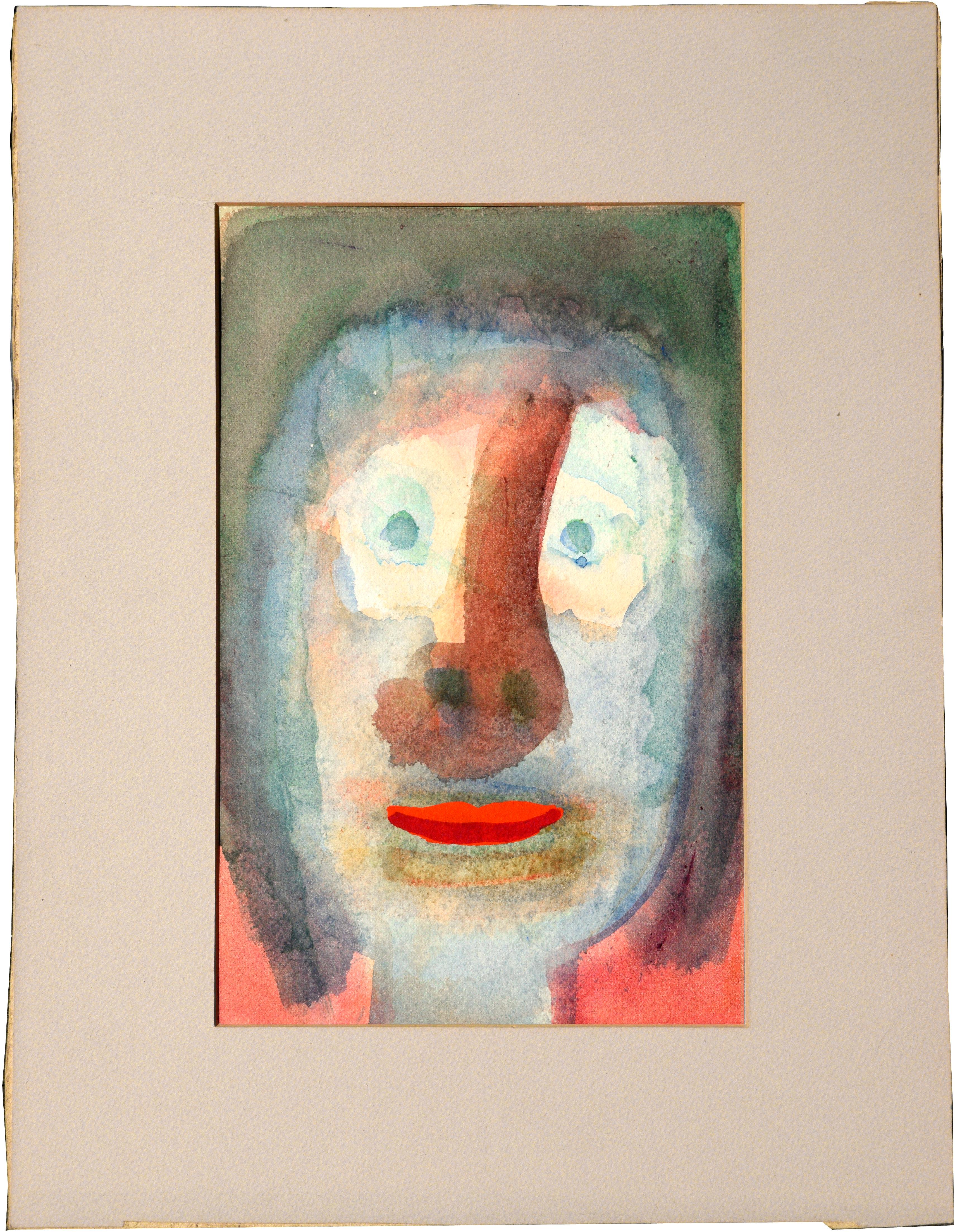 Abstract Expressionist Watercolor Portrait - Art by Howard Margolis