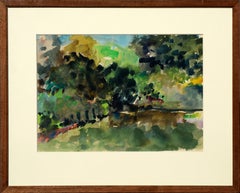 Vintage Mid Century Lake Anza Berkeley Bay Area Abstract Expressionist Landscape W/C 