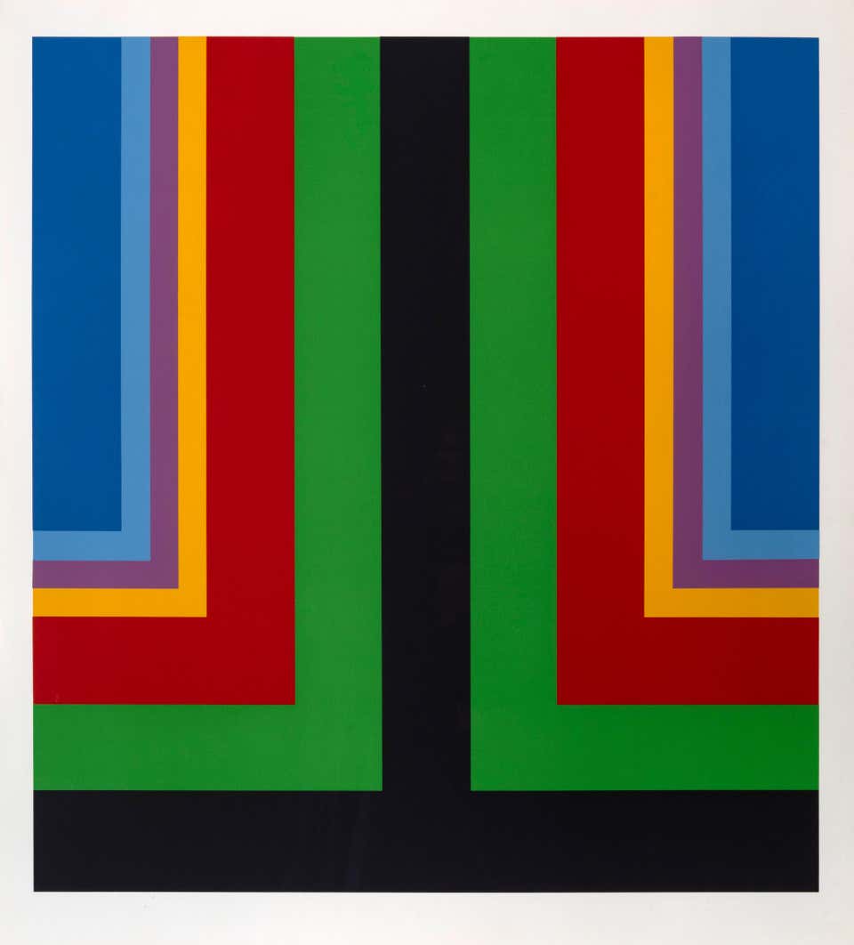 Color School Hard Edge Geometric Silkscreen by Howard Mehring