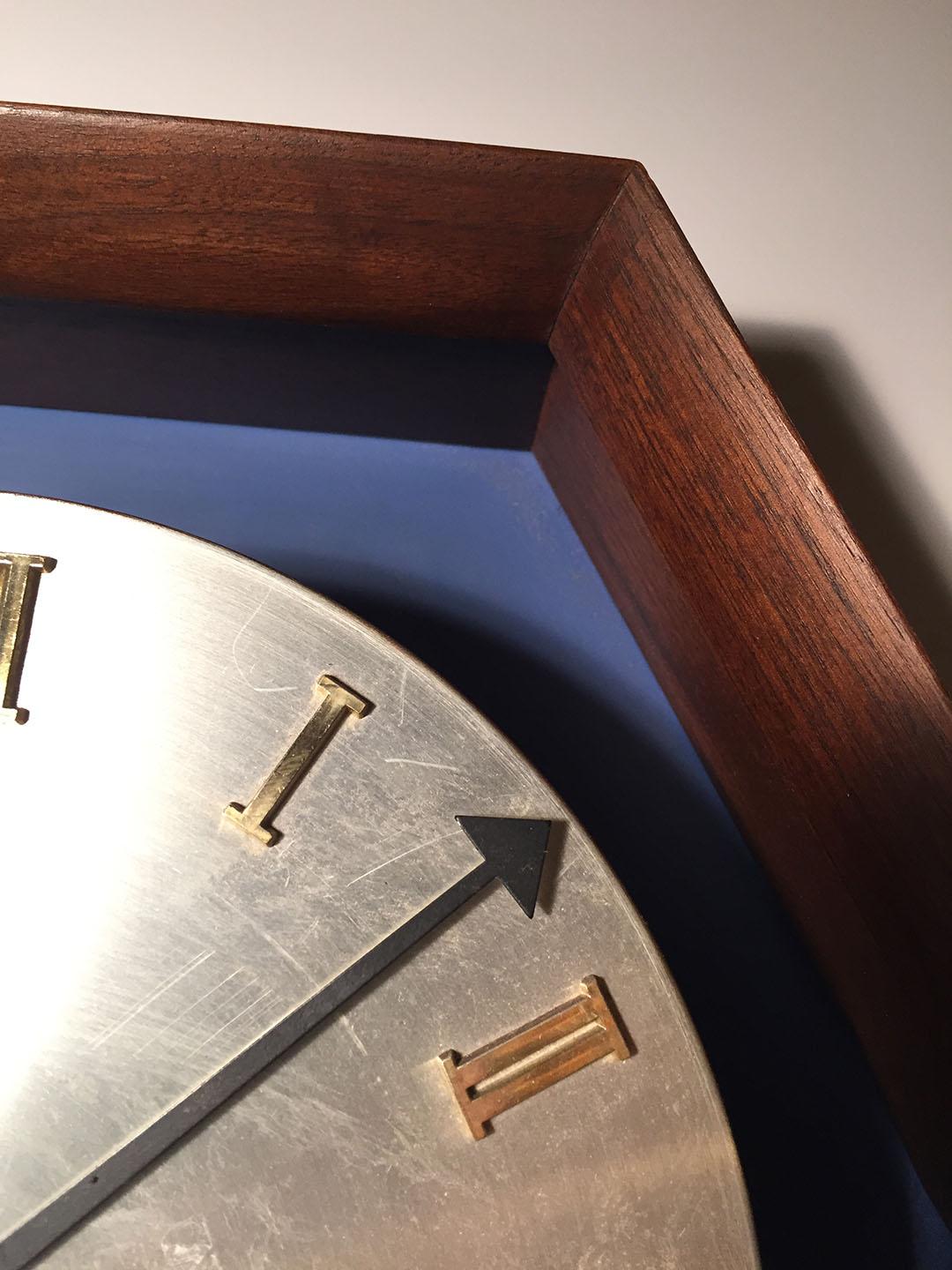 Mid-Century Modern Howard Miller Arthur Umanoff Wall Clock in Fashionable Sapphire