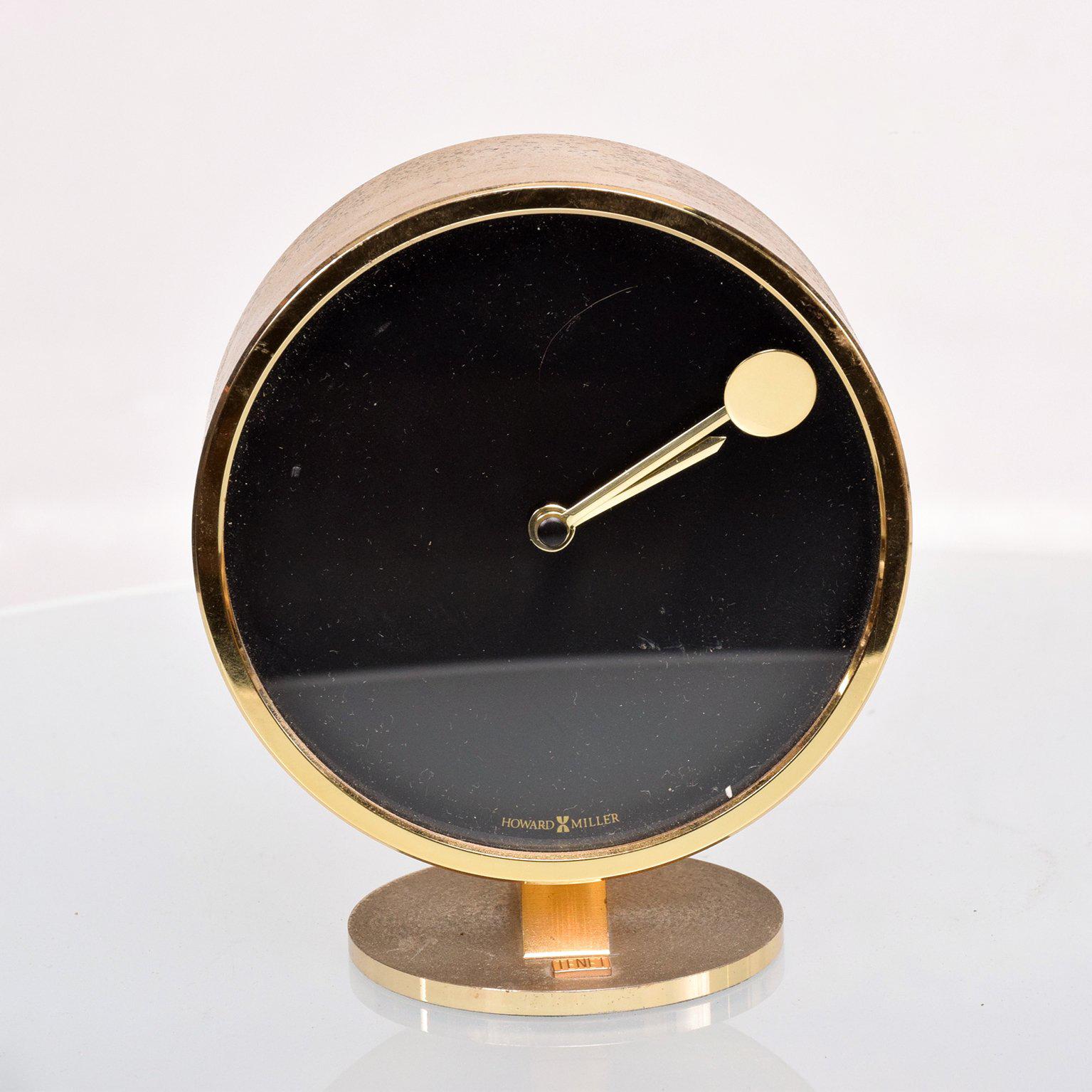 Late 20th Century Howard Miller Brass Table Clock