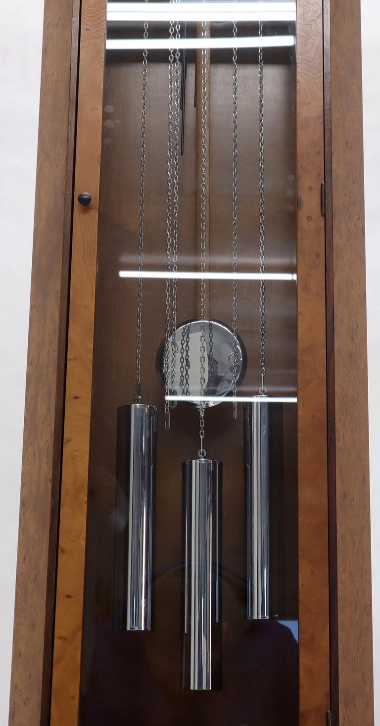 Howard Miller Burl Wood Case Grandfather Clock For Sale 4