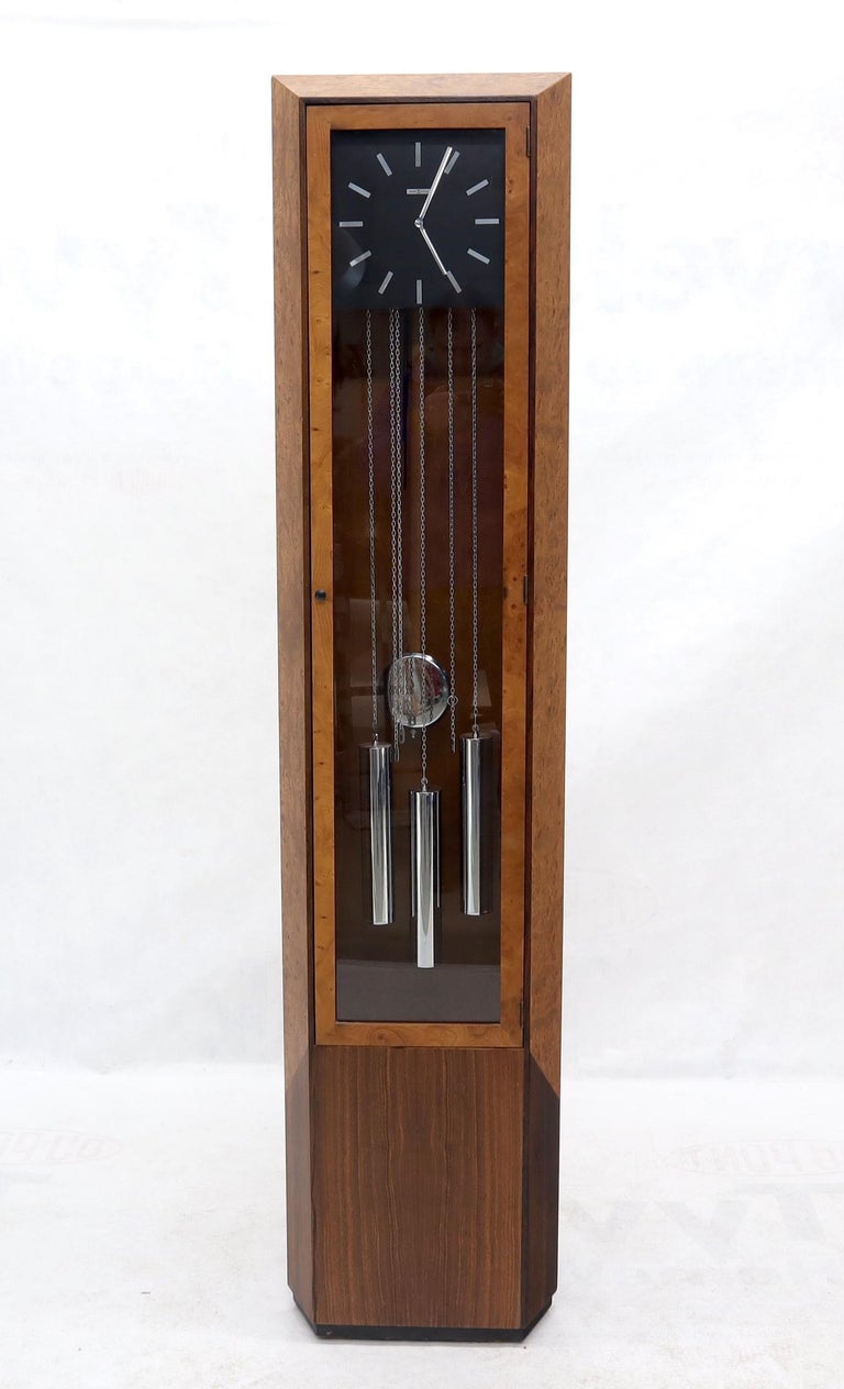 American Howard Miller Burl Wood Case Grandfather Clock For Sale