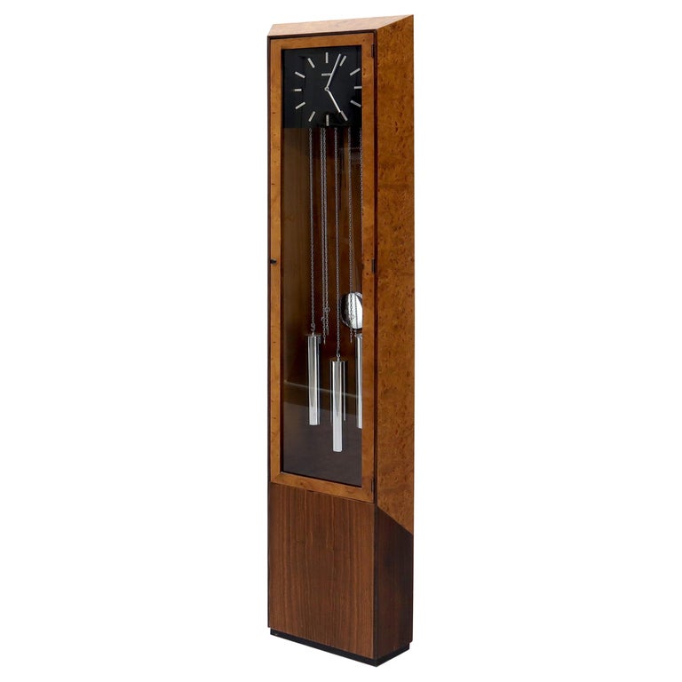 Howard Miller Burl Wood Case Grandfather Clock For Sale at 1stDibs