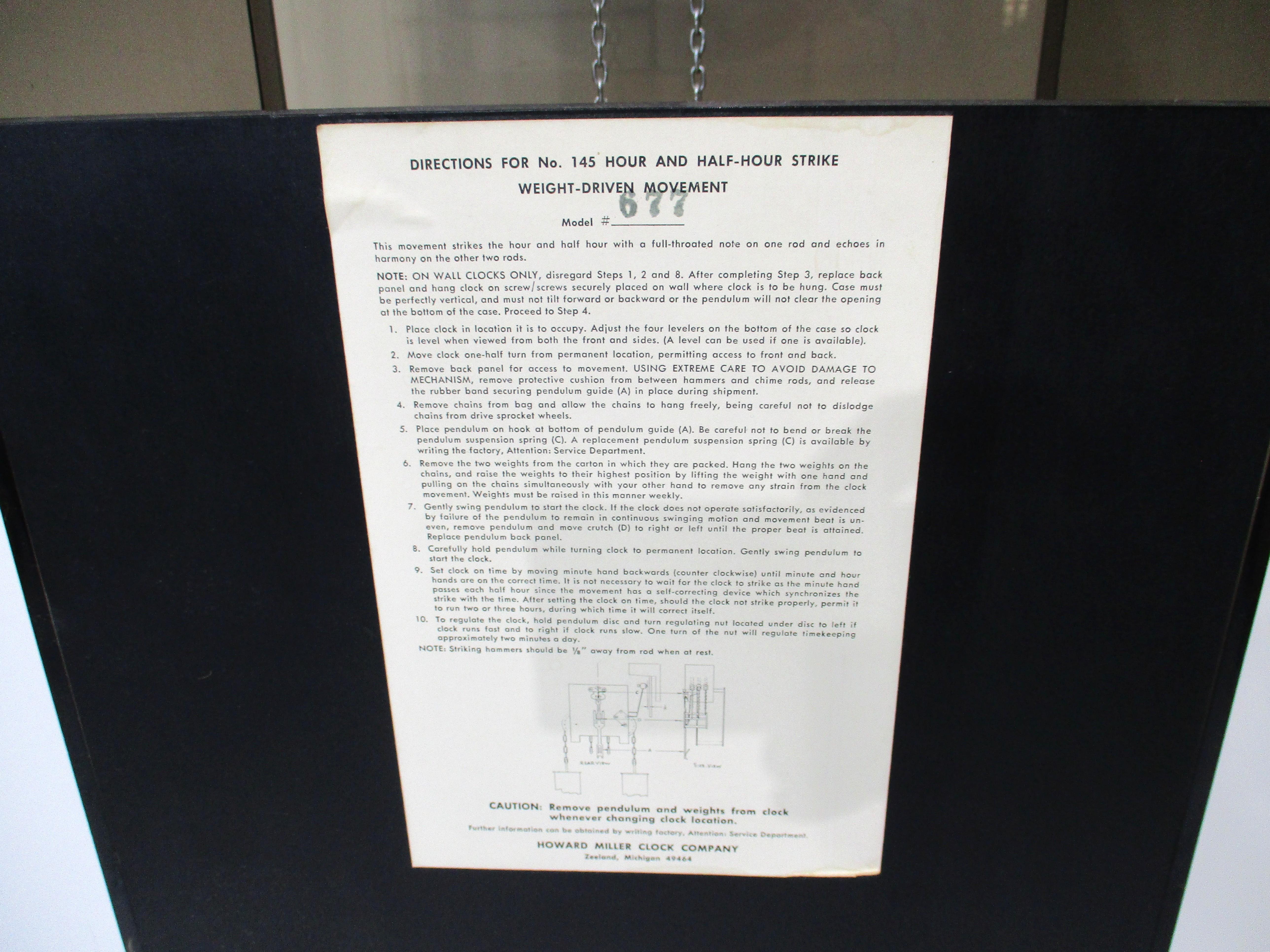 Howard Miller George Nelson Grandfather Clock Model 677 For Sale 6