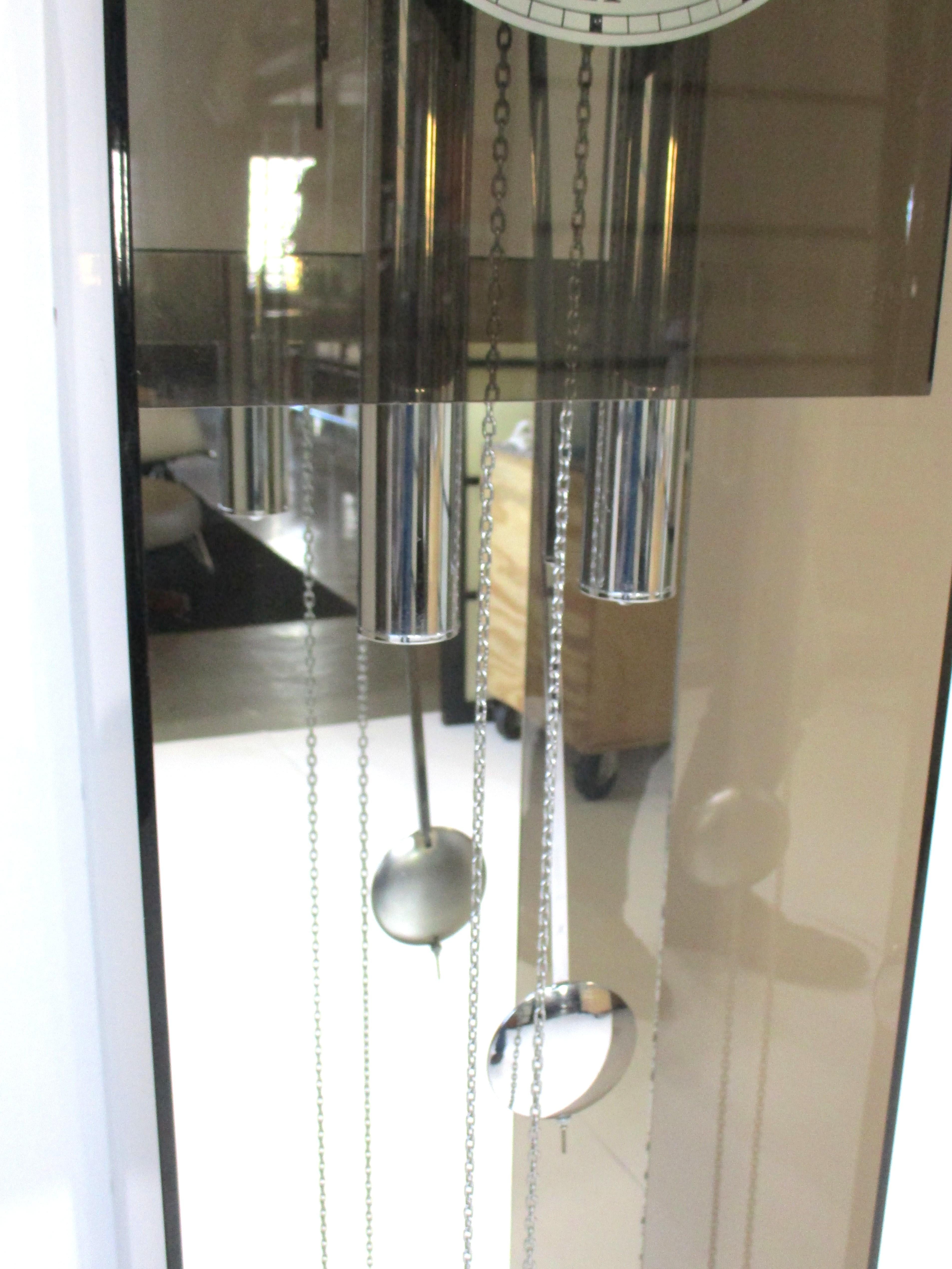 Chrome Howard Miller George Nelson Grandfather Clock Model 677 For Sale