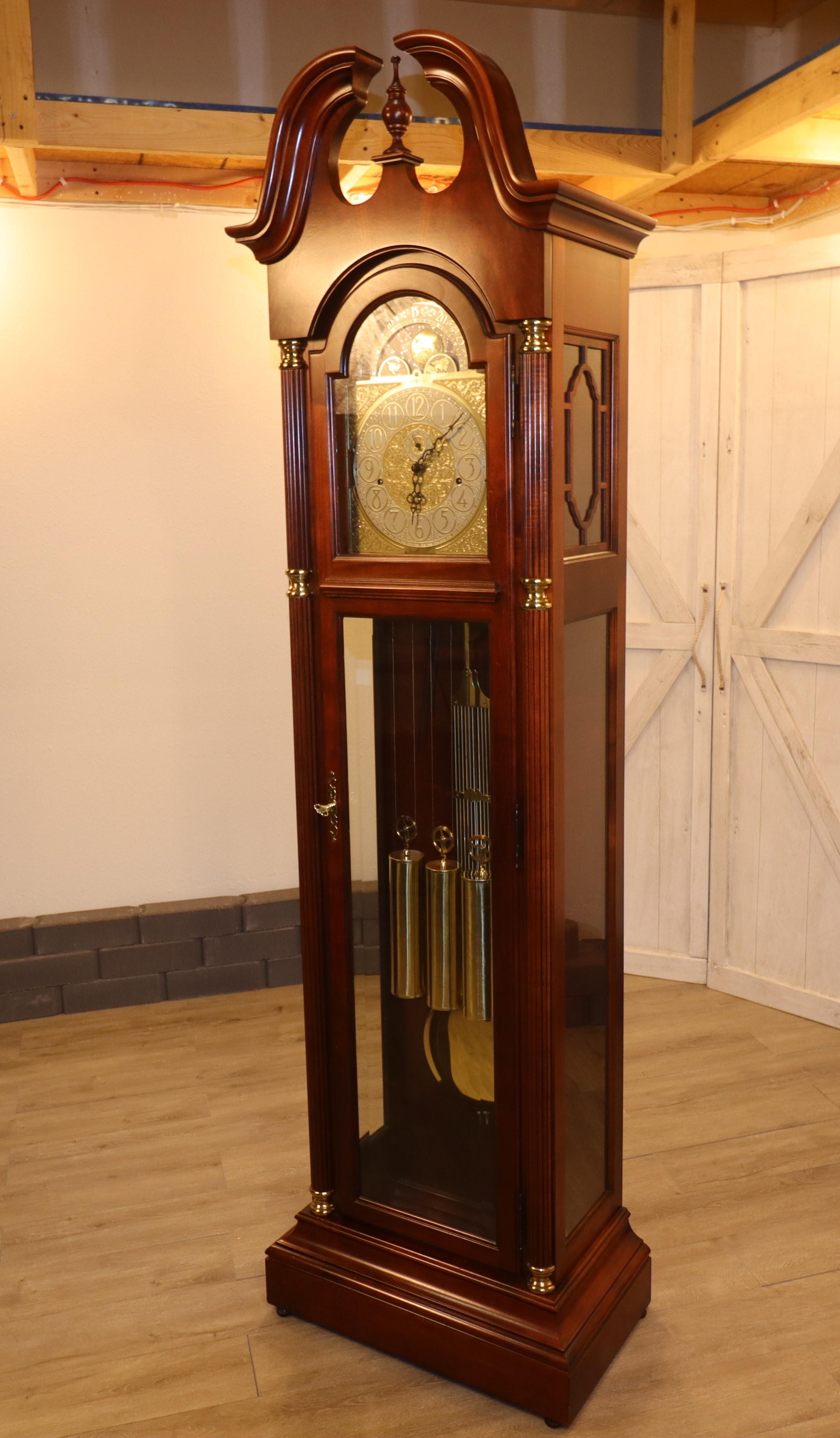 The Howard Miller Wind-Up Grandfather Clock is a masterpiece of traditional craftsmanship and timeless elegance. This stunning clock does more than just tell time; it brings a sense of heritage and style to your home.

Classic Wind-Up Mechanism: