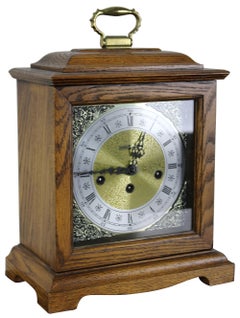 Howard Miller Graham Bracket Key Wound Mantel Clock Oak Case 340-020