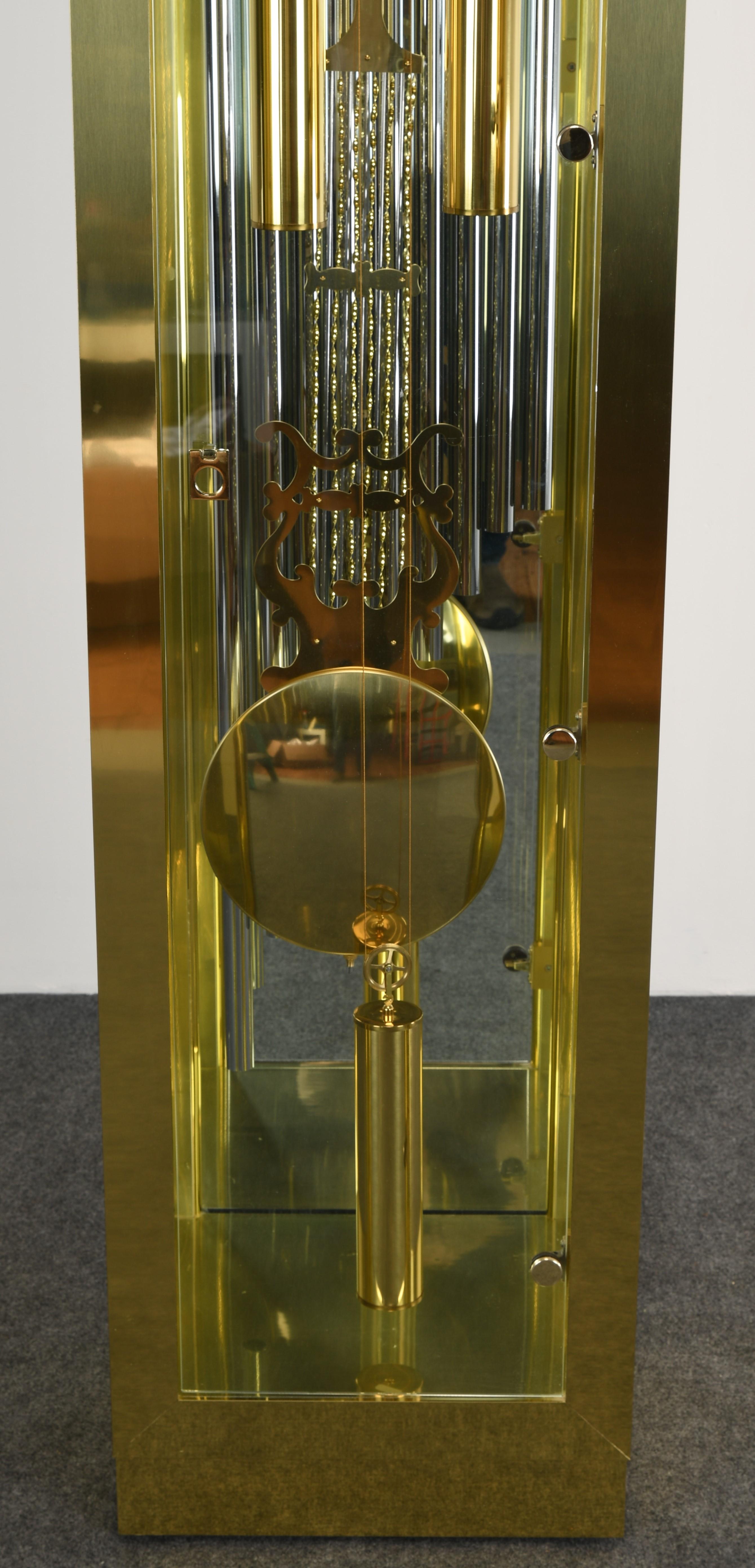 Brass Howard Miller Grandfather Clock, 1980s