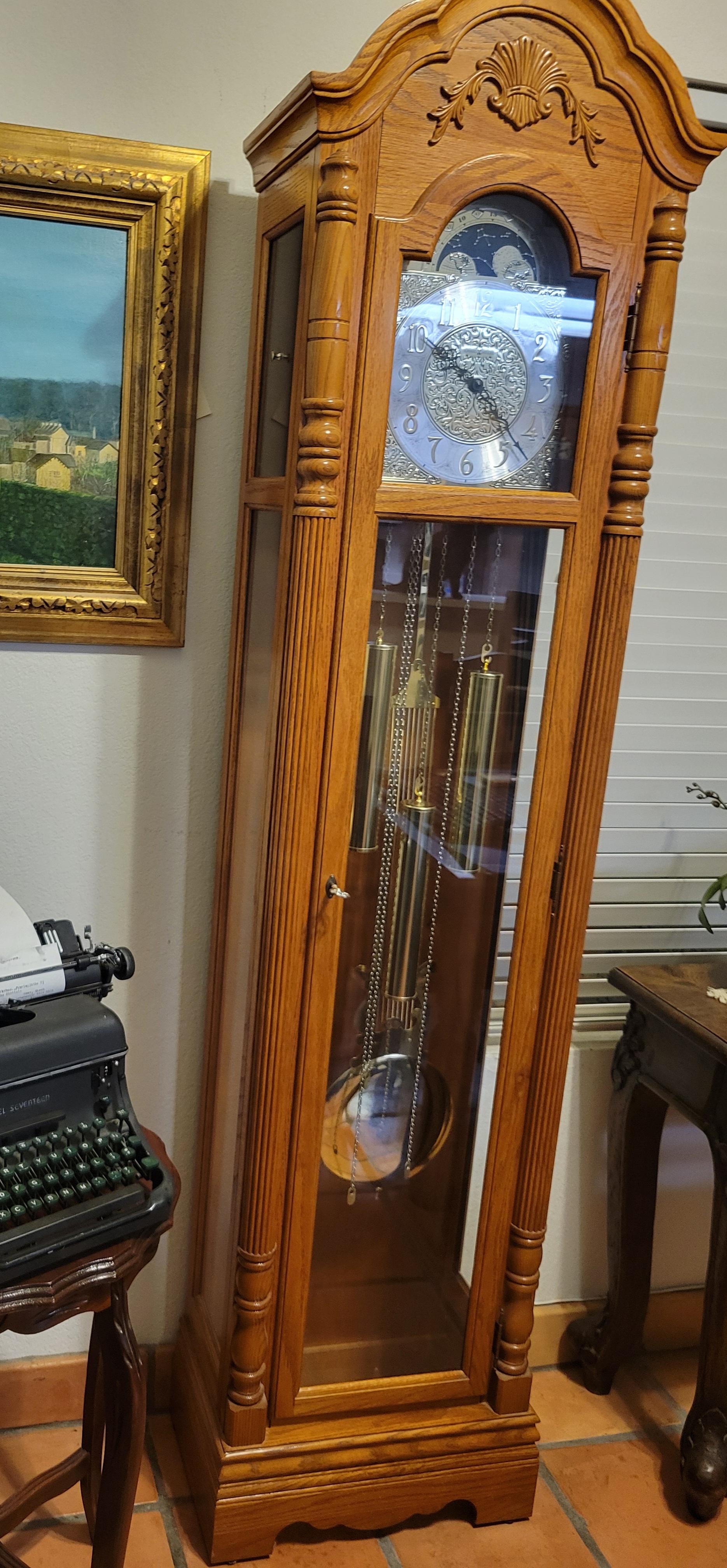 Howard Miller Floor (Grandfather) Clock, Model #610-892, Westminster Chime In Excellent Condition For Sale In Phoenix, AZ