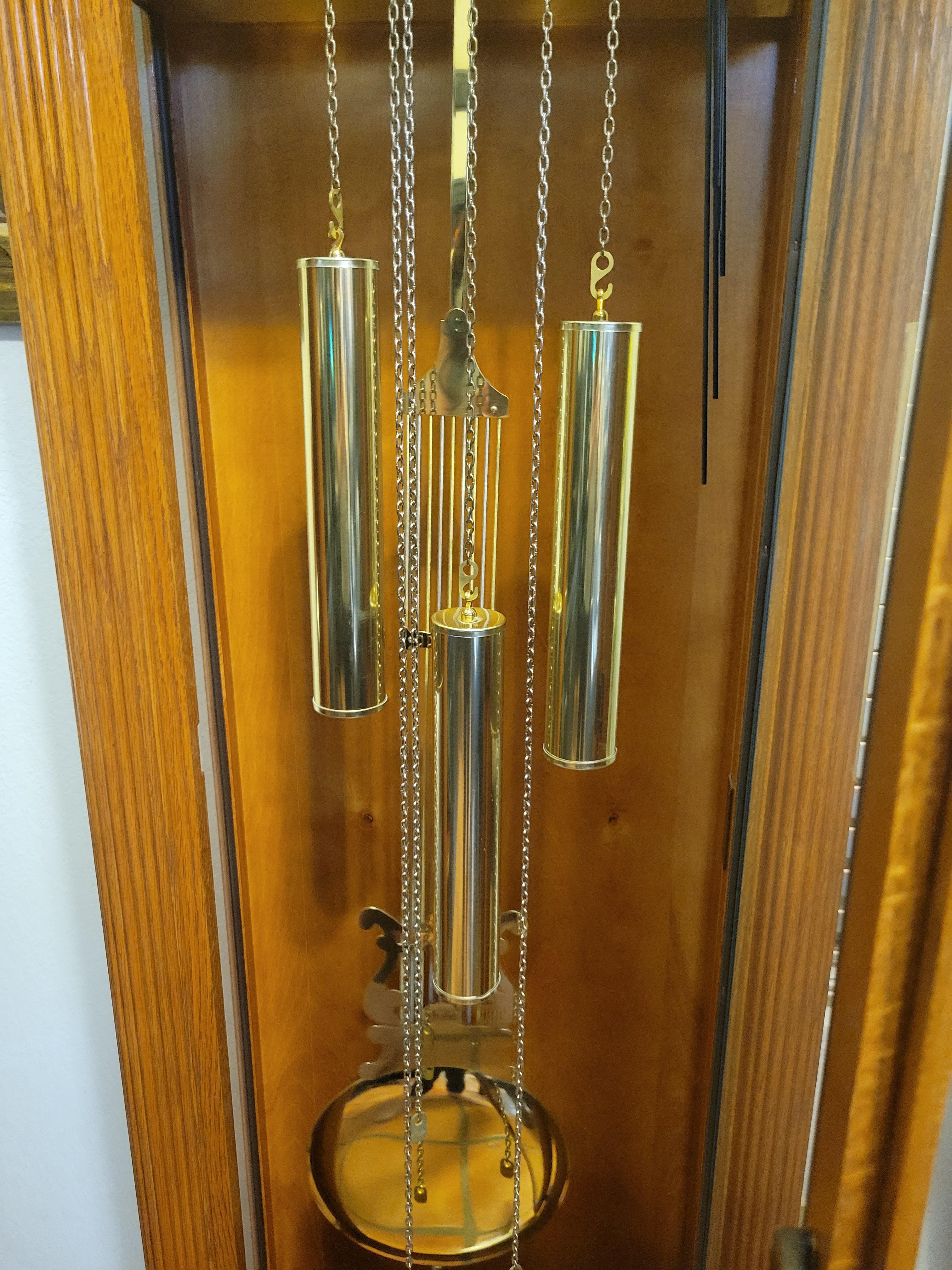 Contemporary Howard Miller Floor (Grandfather) Clock, Model #610-892, Westminster Chime For Sale