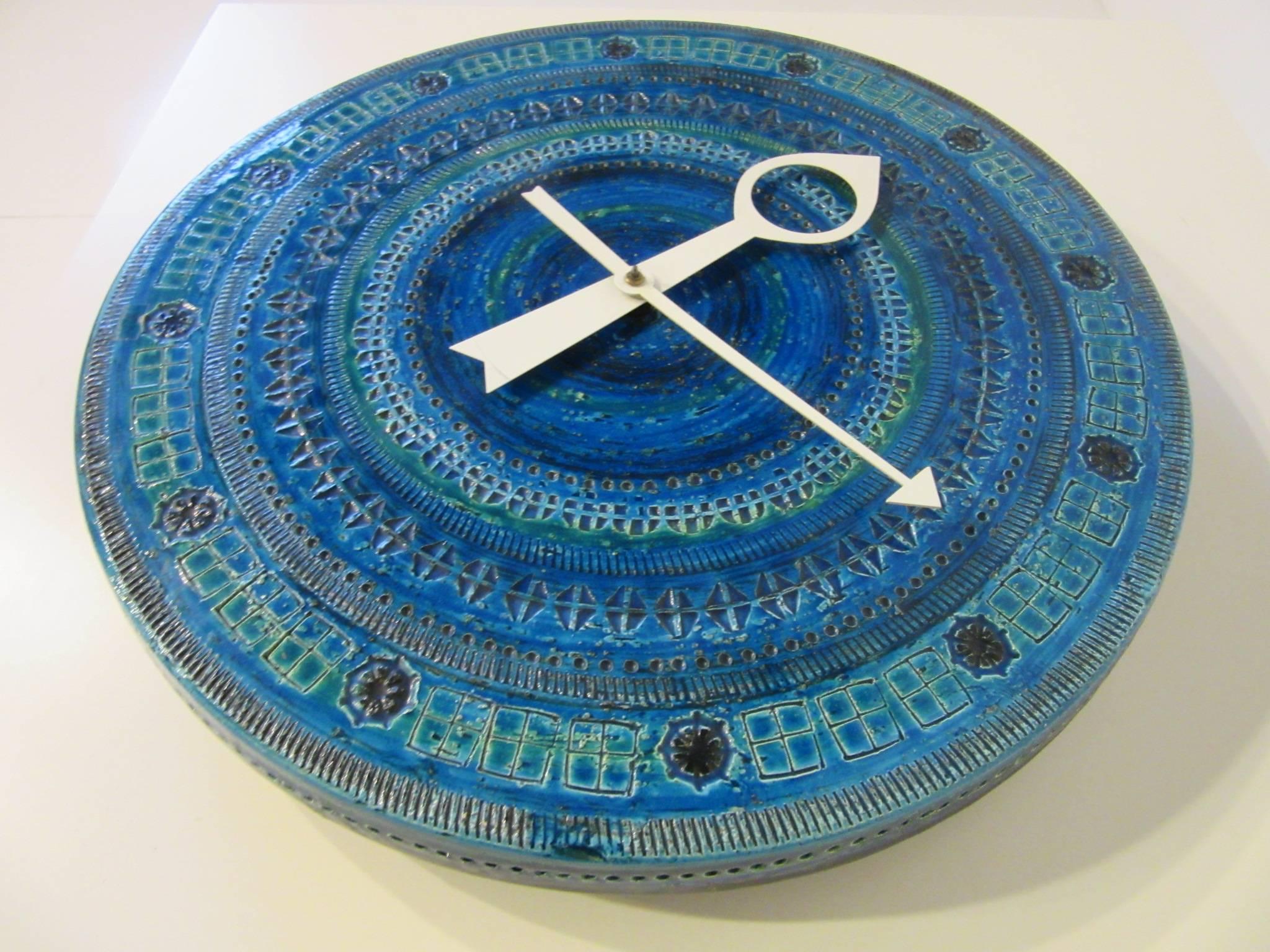 20th Century Howard Miller Meridian Ceramic Clock by Bitossi Londi, Rimin