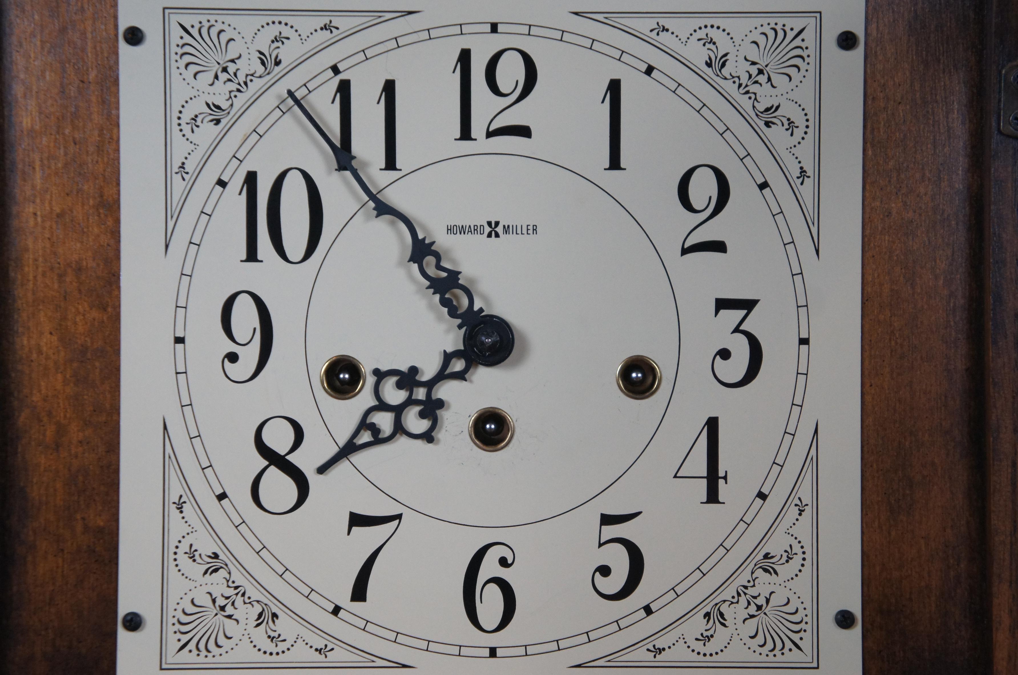 Howard Miller Oak Sandringham Wall Clock 613-108 German Westminster Chime 24