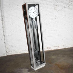 Howard Miller Quinten Model 611-216 Chrome & Espresso Floor Grandfather Clock