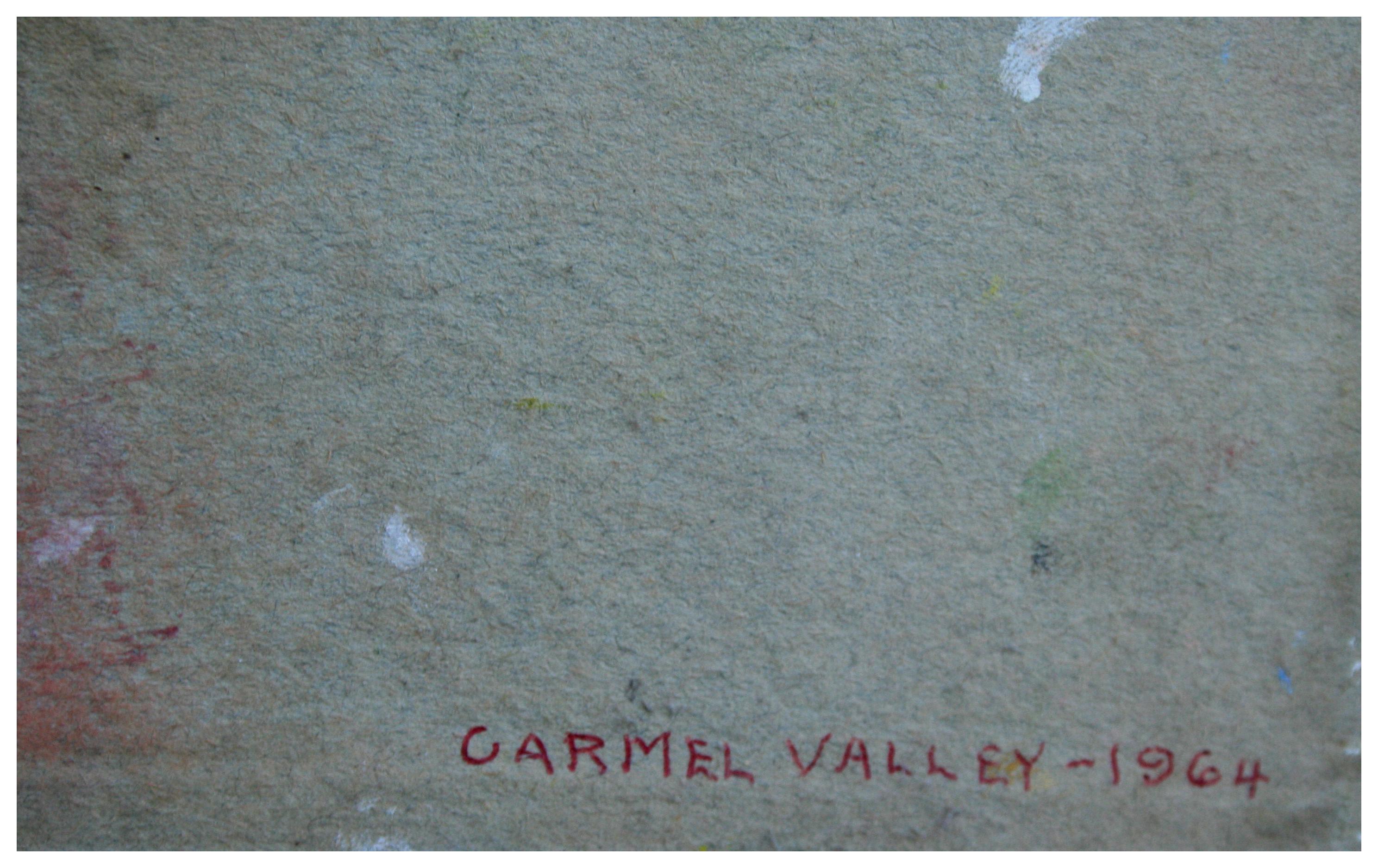 Paysage de ferme du milieu du siècle à Carmel Valley - Marron Landscape Painting par Howard Murphy